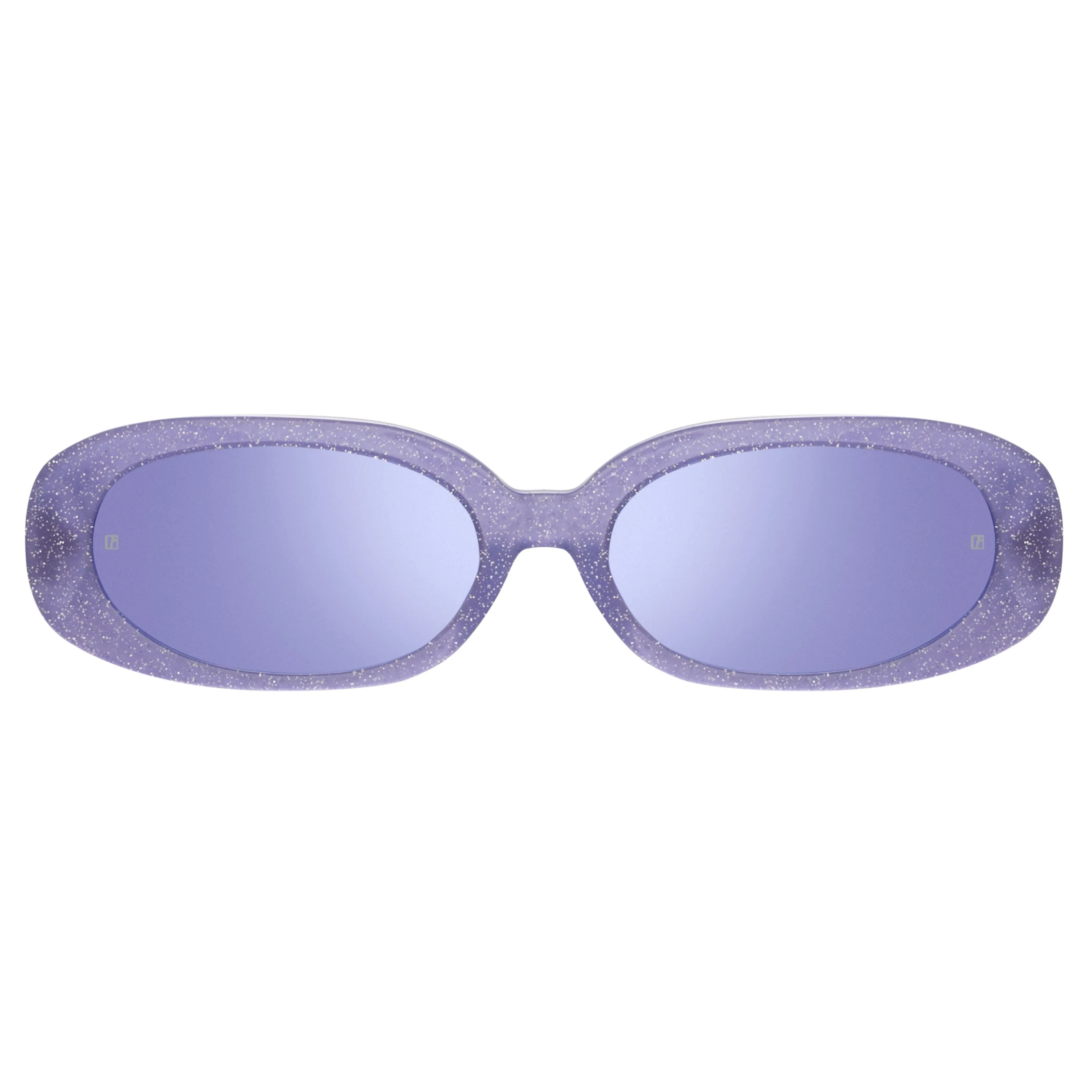 Cara Oval Sunglasses in Purple sold by Linda Farrow