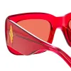 The Attico Marfa Rectangular Sunglasses in Red sold by Linda Farrow