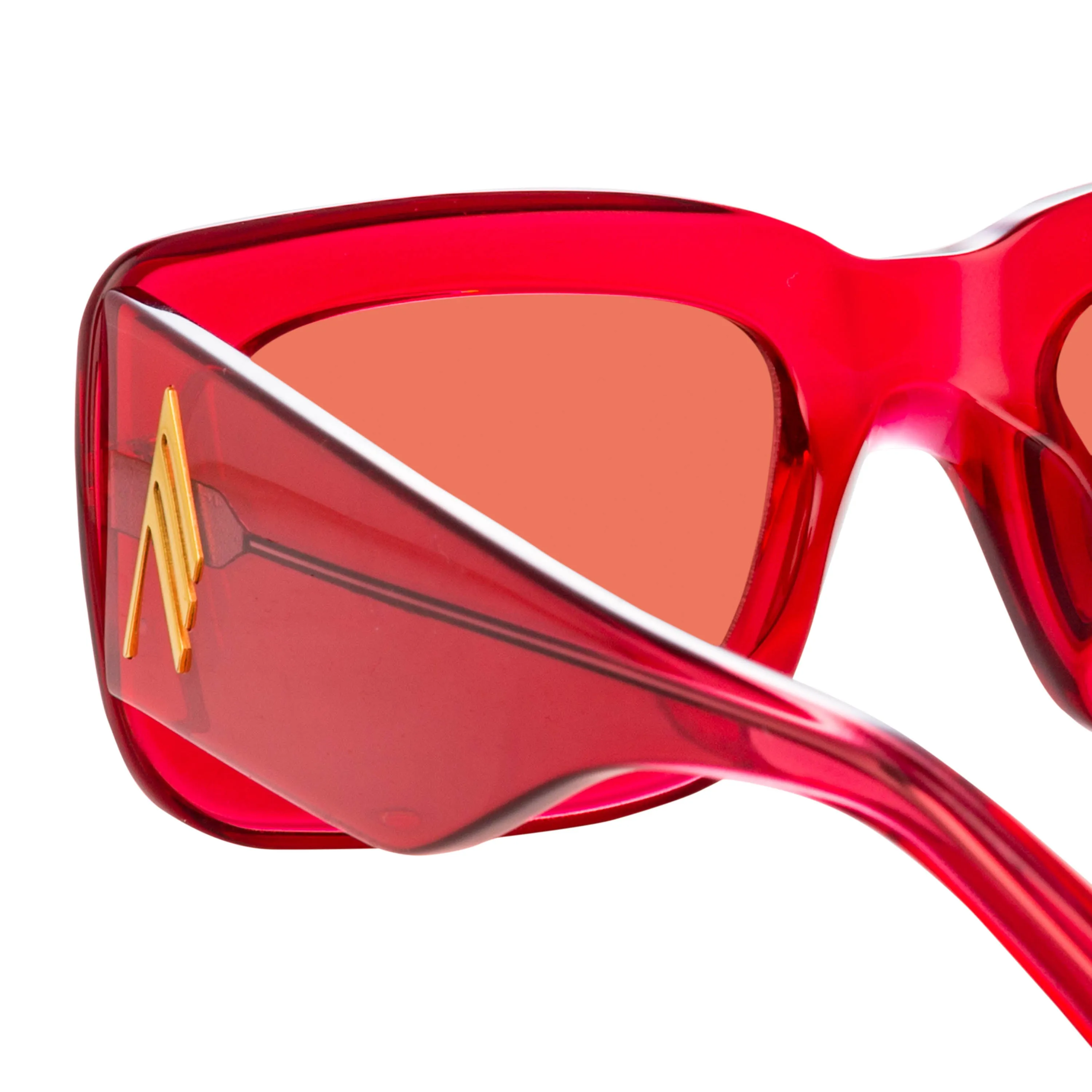 The Attico Marfa Rectangular Sunglasses in Red sold by Linda Farrow product image thumbnail 5