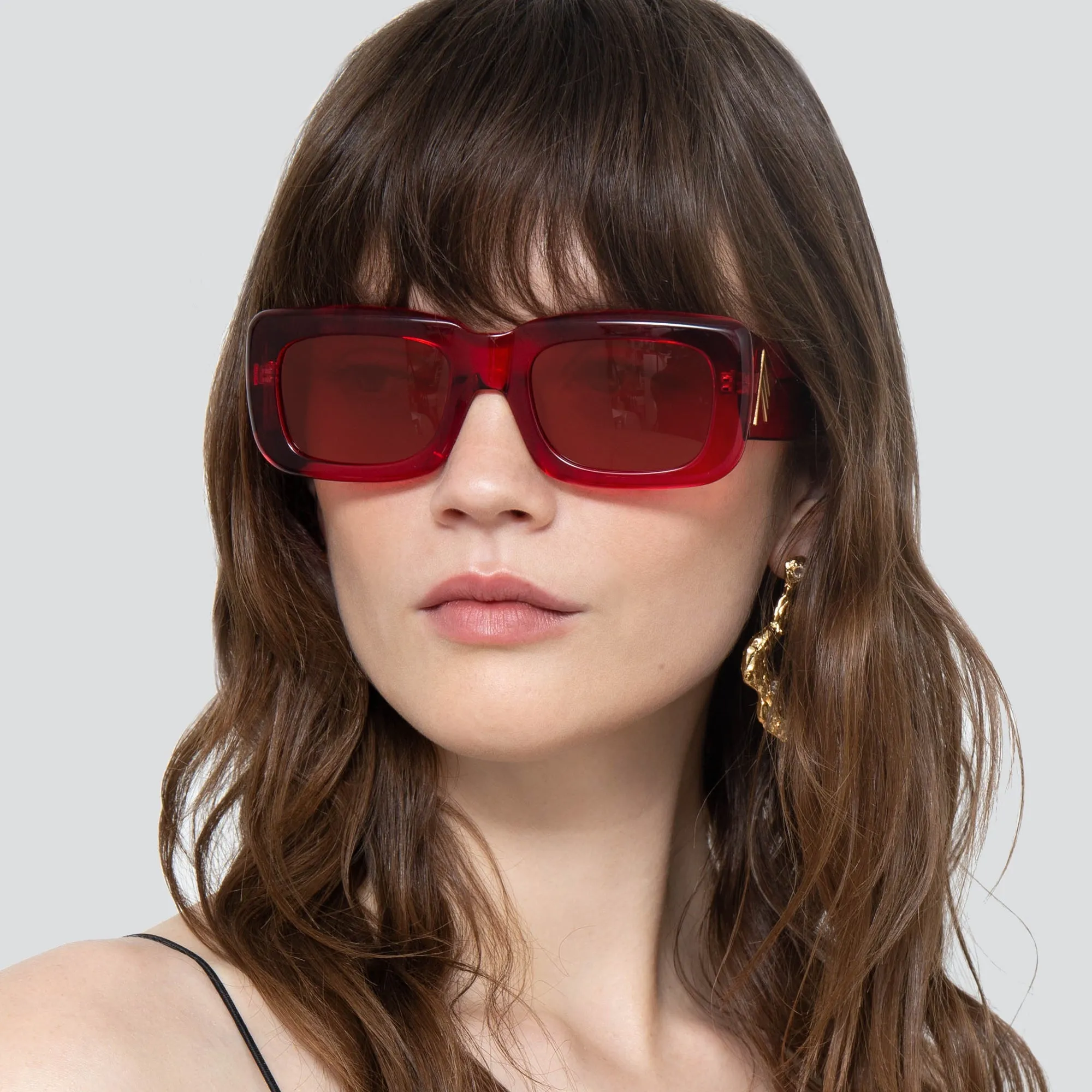 The Attico Marfa Rectangular Sunglasses in Red sold by Linda Farrow product image thumbnail 2