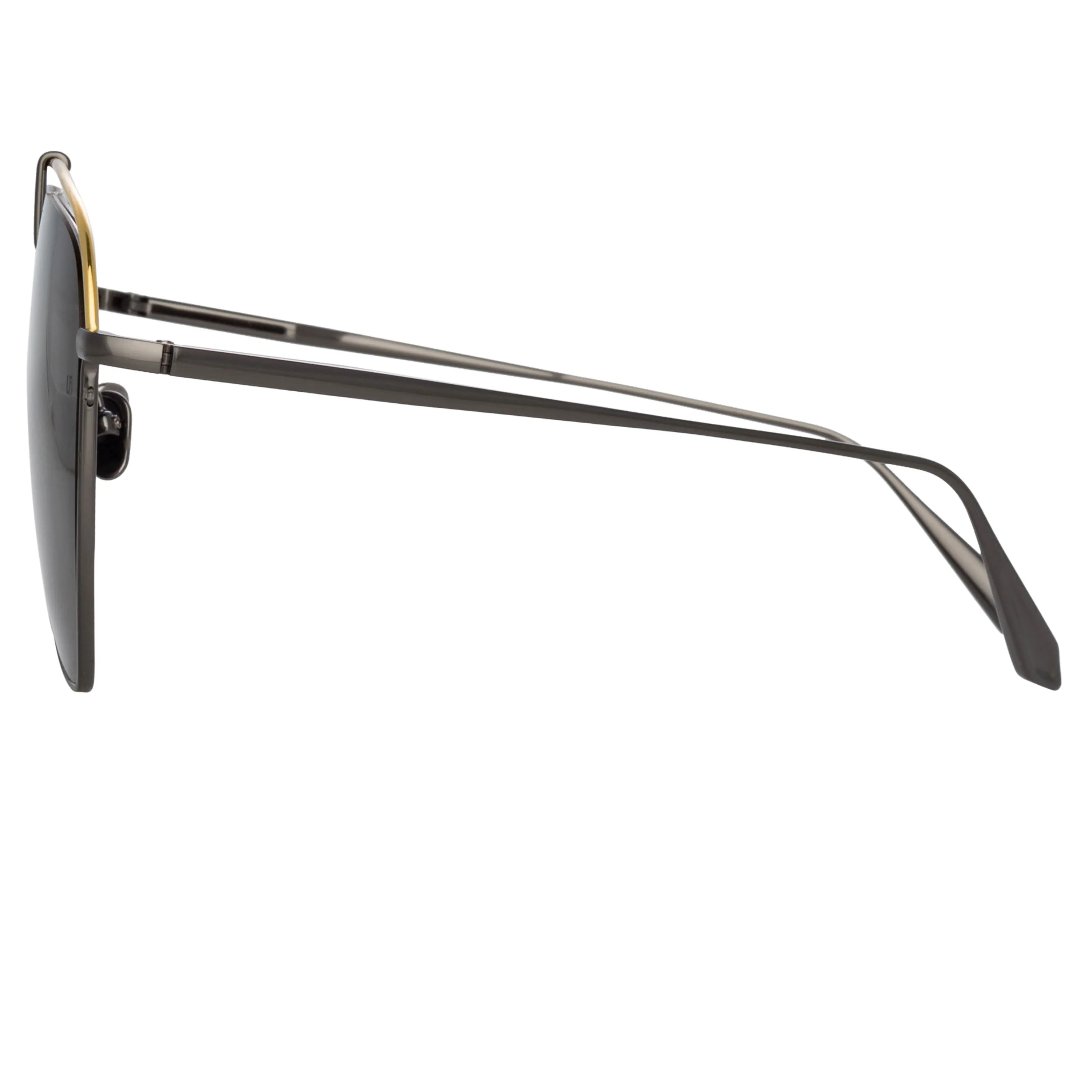 Alma Aviator Sunglasses in Nickel sold by Linda Farrow product image thumbnail 4