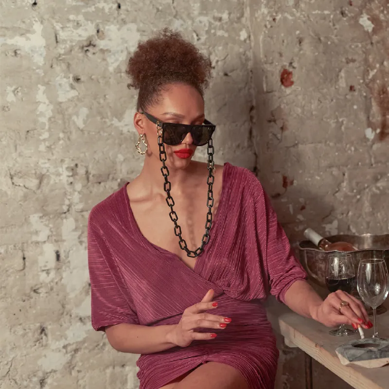 Carolina Flat Top Sunglasses in Black sold by Linda Farrow