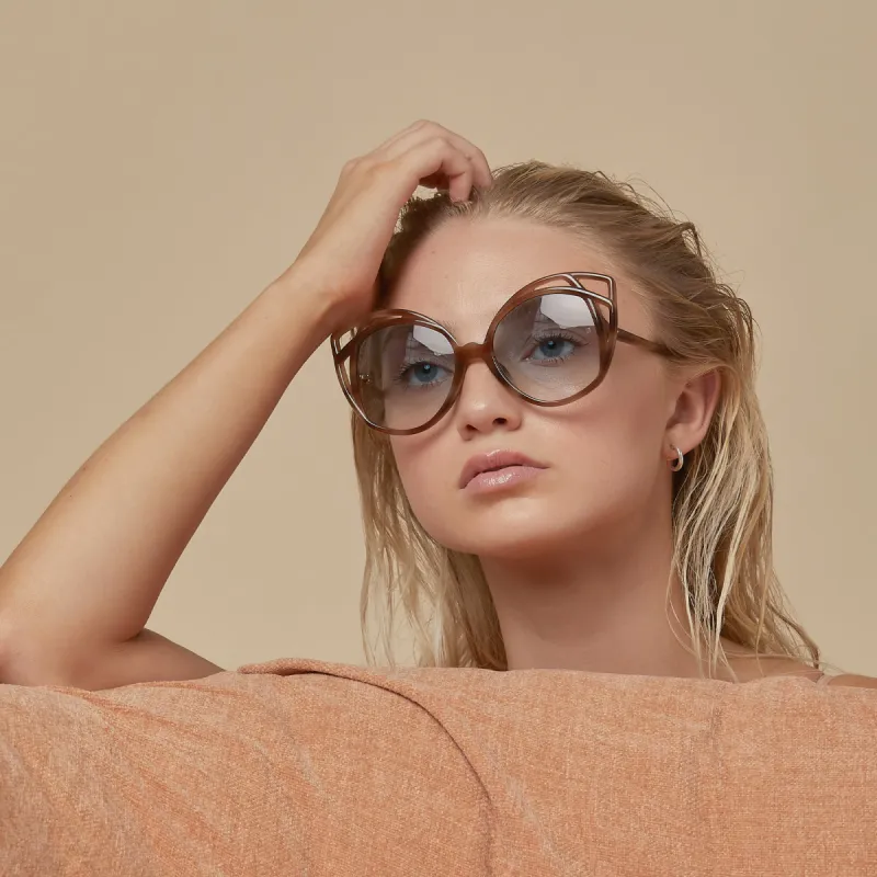 Isler Cat Eye sunglasses in Horn sold by Linda Farrow