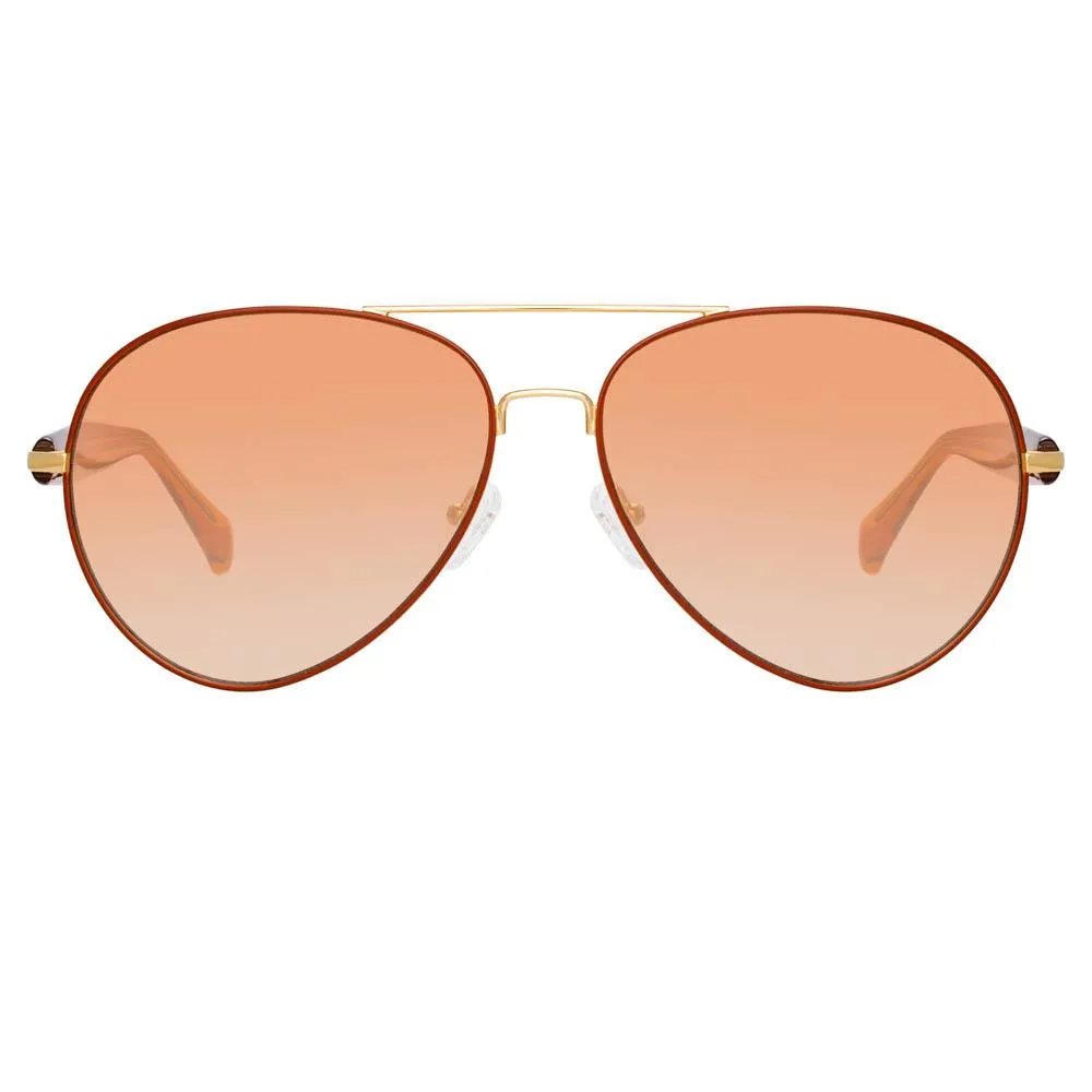 Matthew Williamson Primrose Aviator Sunglasses in Orange sold by Linda Farrow product image thumbnail 2