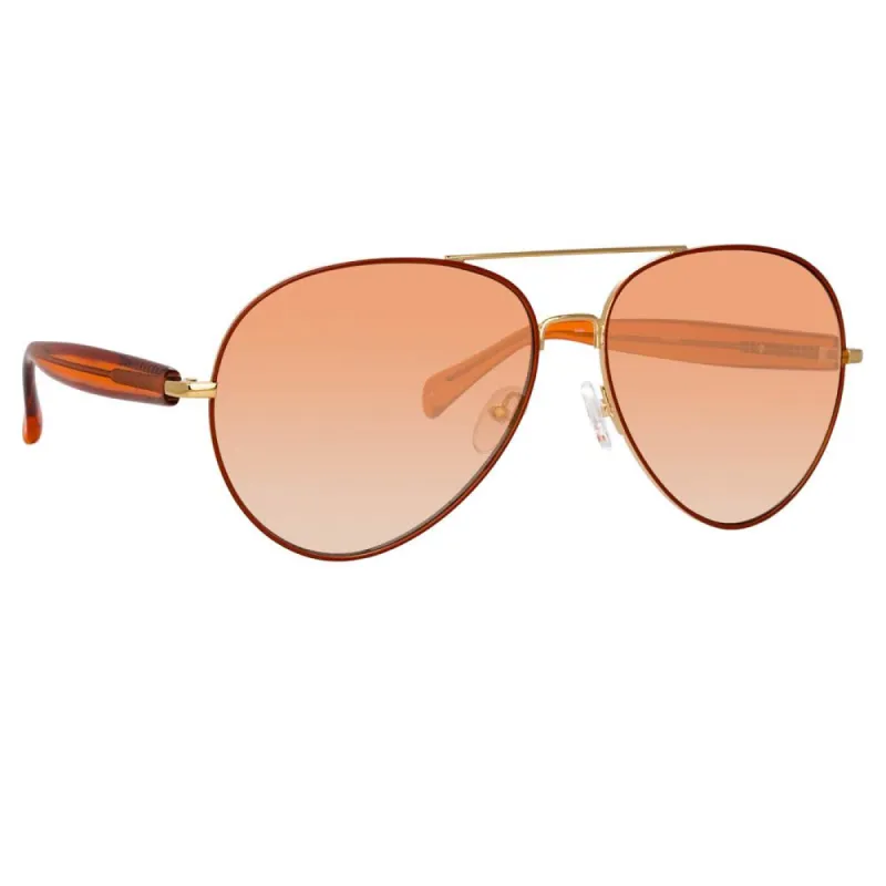 Matthew Williamson Primrose Aviator Sunglasses in Orange sold by Linda Farrow