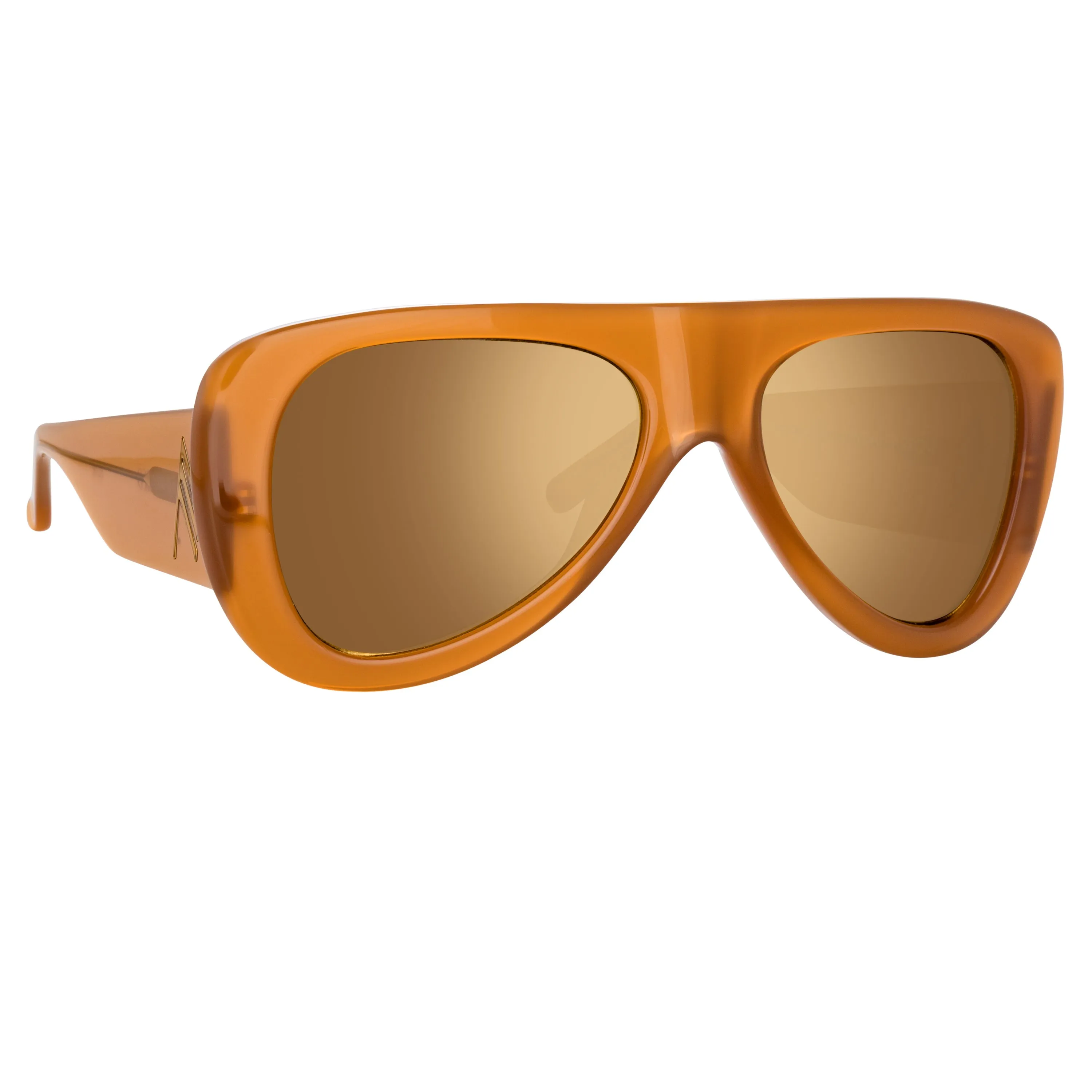 The Attico Edie Aviator Sunglasses in Brown sold by Linda Farrow