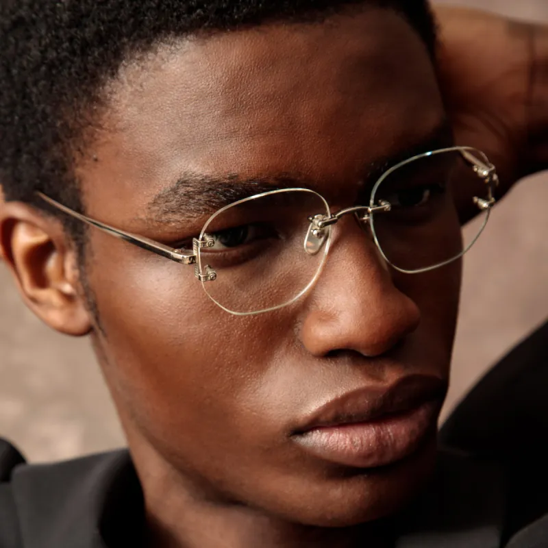 Men's Sandor Angular Optical Frame in Light Gold sold by Linda Farrow