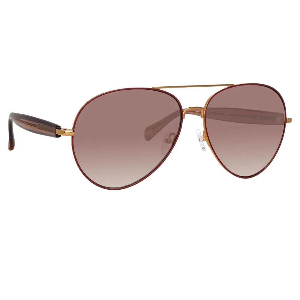 Matthew Williamson Primrose Aviator Sunglasses in Rose Gold sold by Linda Farrow product image thumbnail 2