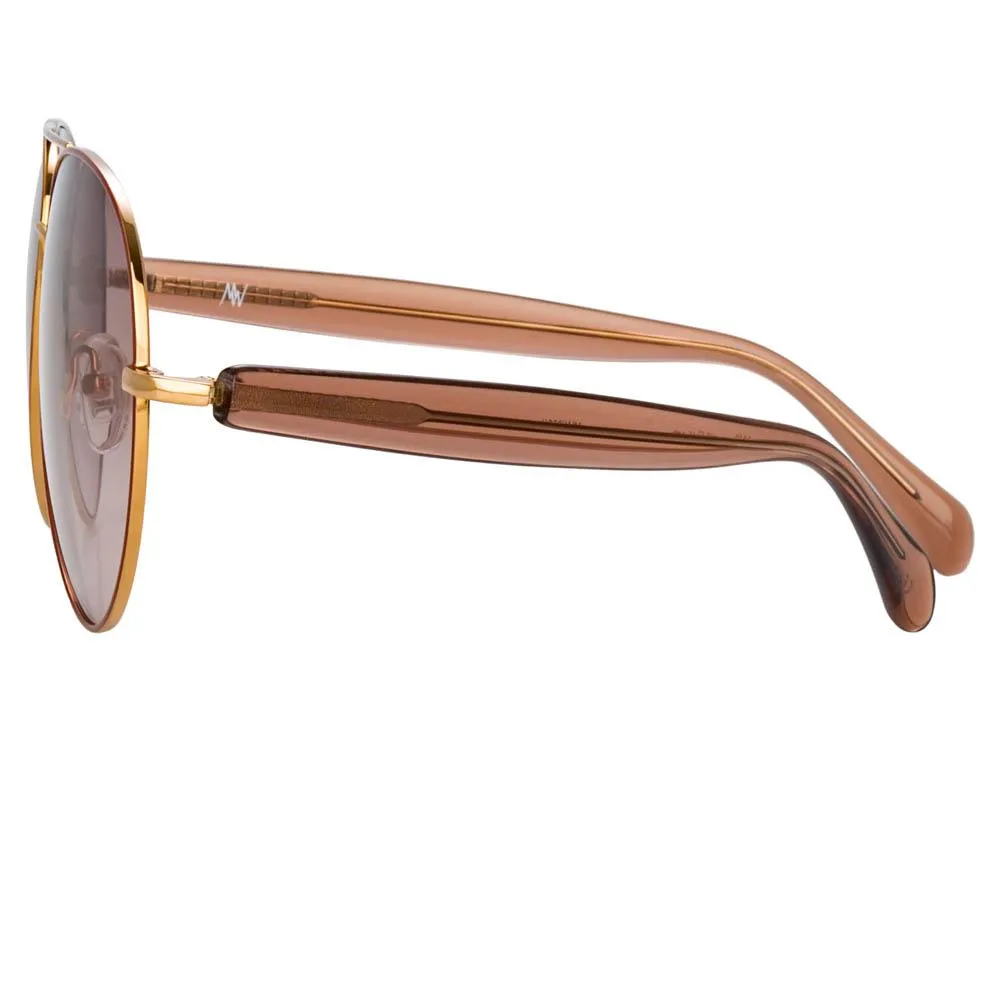 Matthew Williamson Primrose Aviator Sunglasses in Rose Gold sold by Linda Farrow product image thumbnail 3