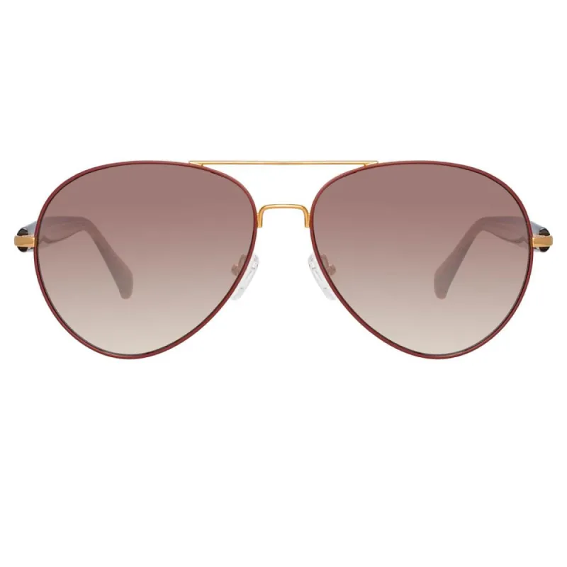 Matthew Williamson Primrose Aviator Sunglasses in Rose Gold sold by Linda Farrow