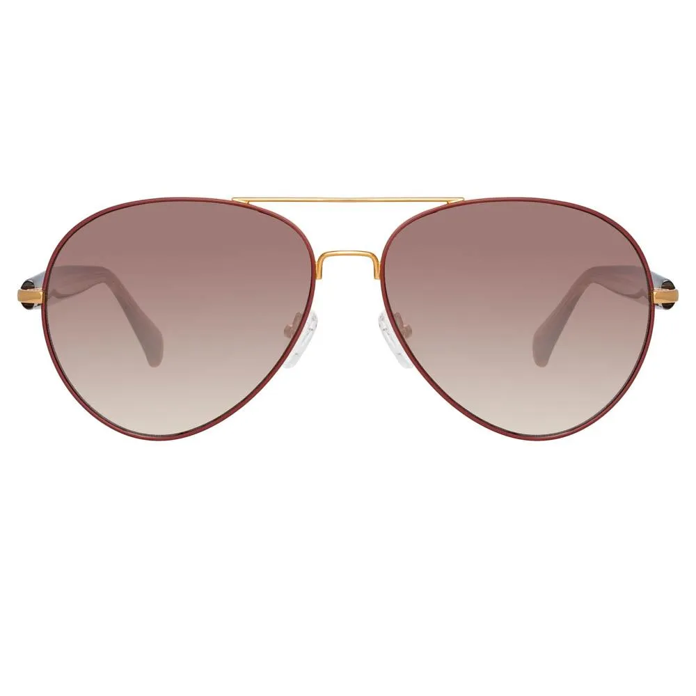 Matthew Williamson Primrose Aviator Sunglasses in Rose Gold sold by Linda Farrow