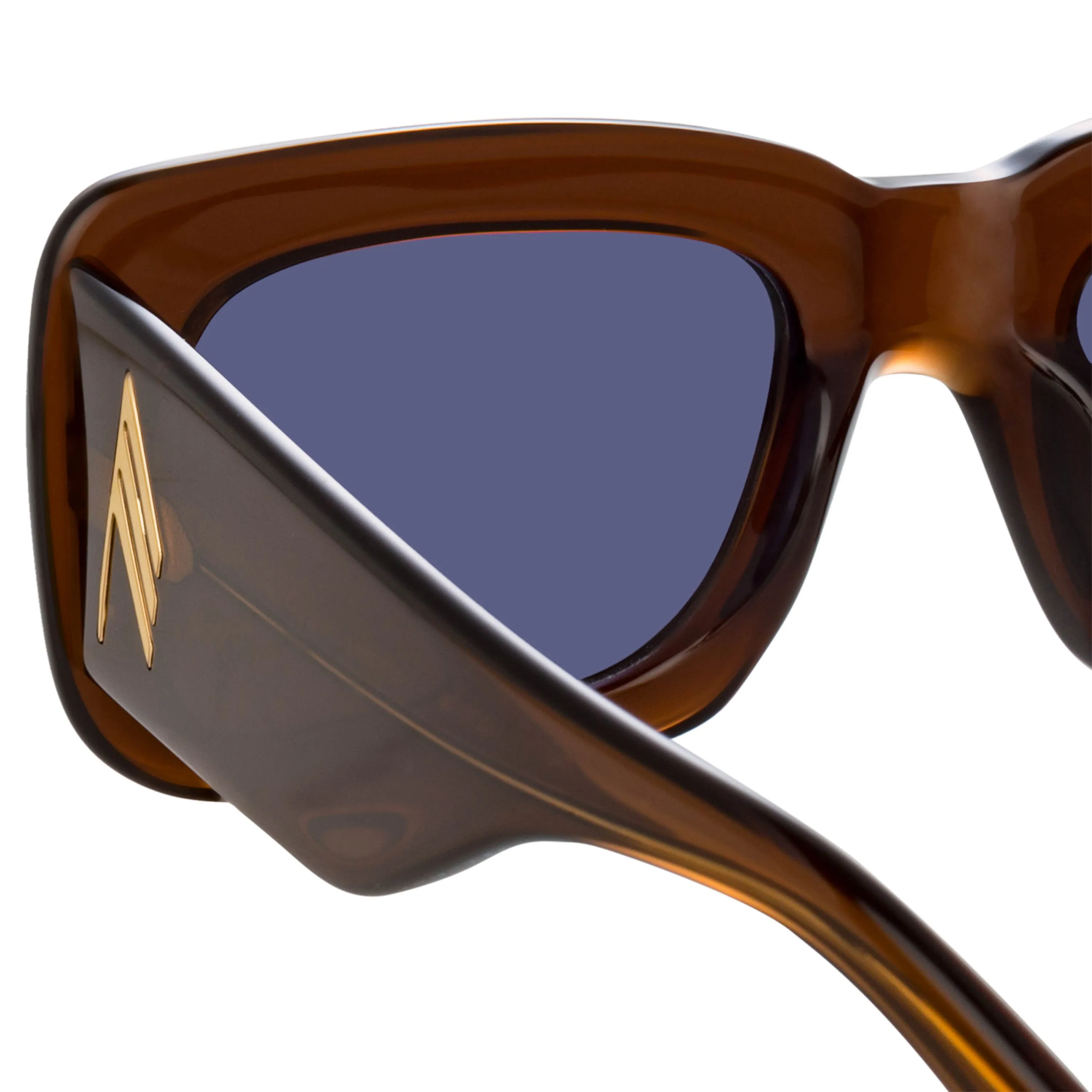 The Attico Marfa Rectangular Sunglasses in Brown sold by Linda Farrow product image thumbnail 4