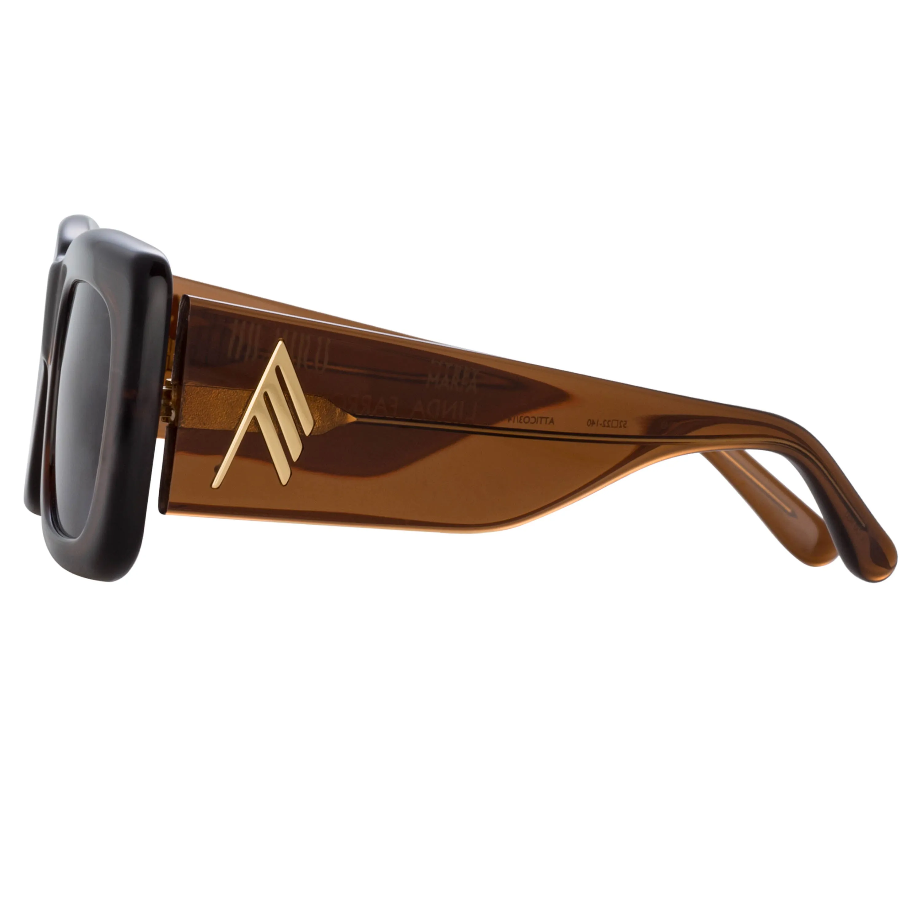 The Attico Marfa Rectangular Sunglasses in Brown sold by Linda Farrow product image thumbnail 5