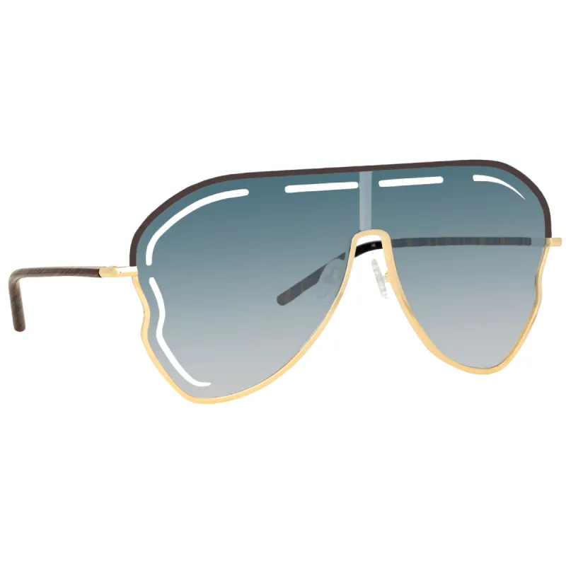 Gardenia Sunglasses in Aqua sold by Linda Farrow