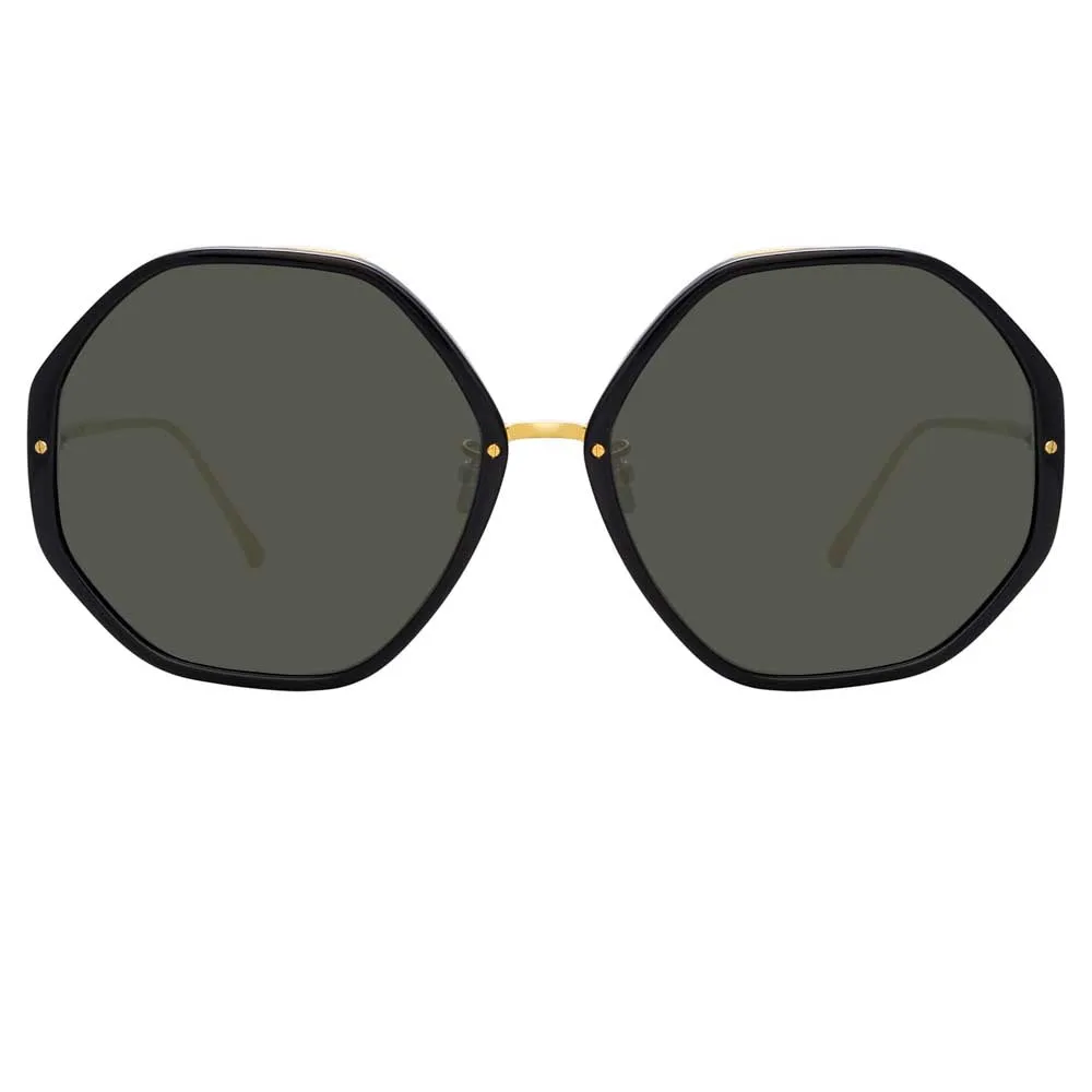 The Alona | Oversized Sunglasses in Black Frame (C1) sold by Linda Farrow product image thumbnail 2