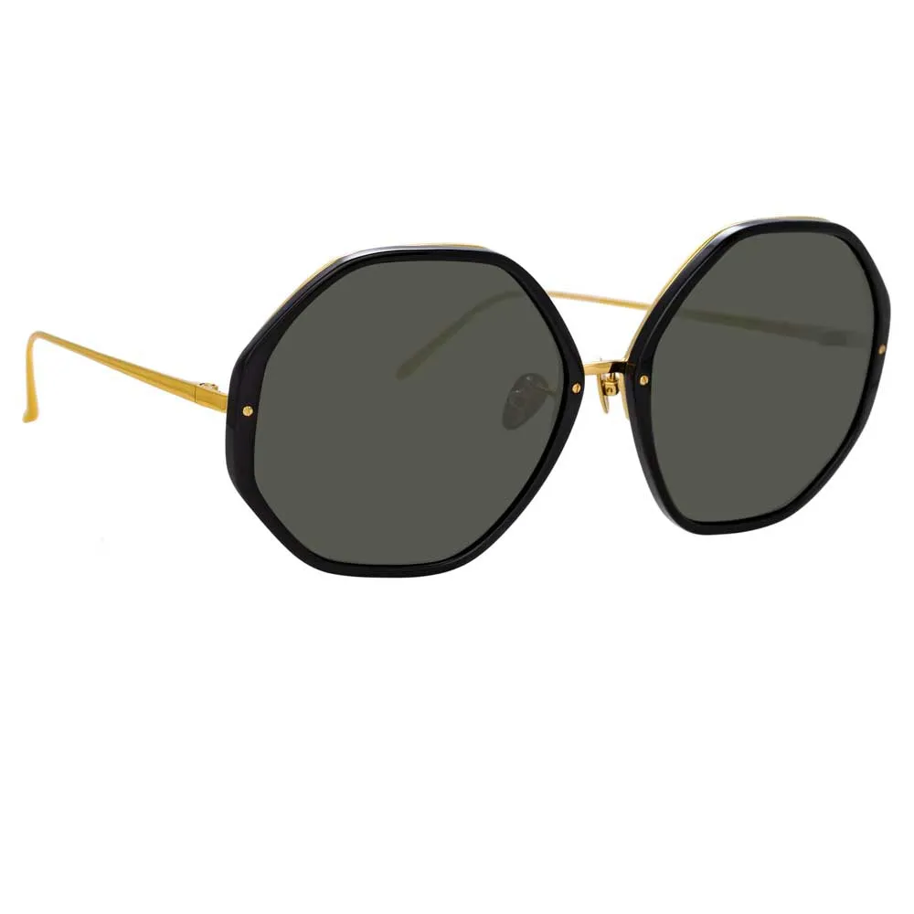 The Alona | Oversized Sunglasses in Black Frame (C1) sold by Linda Farrow product image thumbnail 3