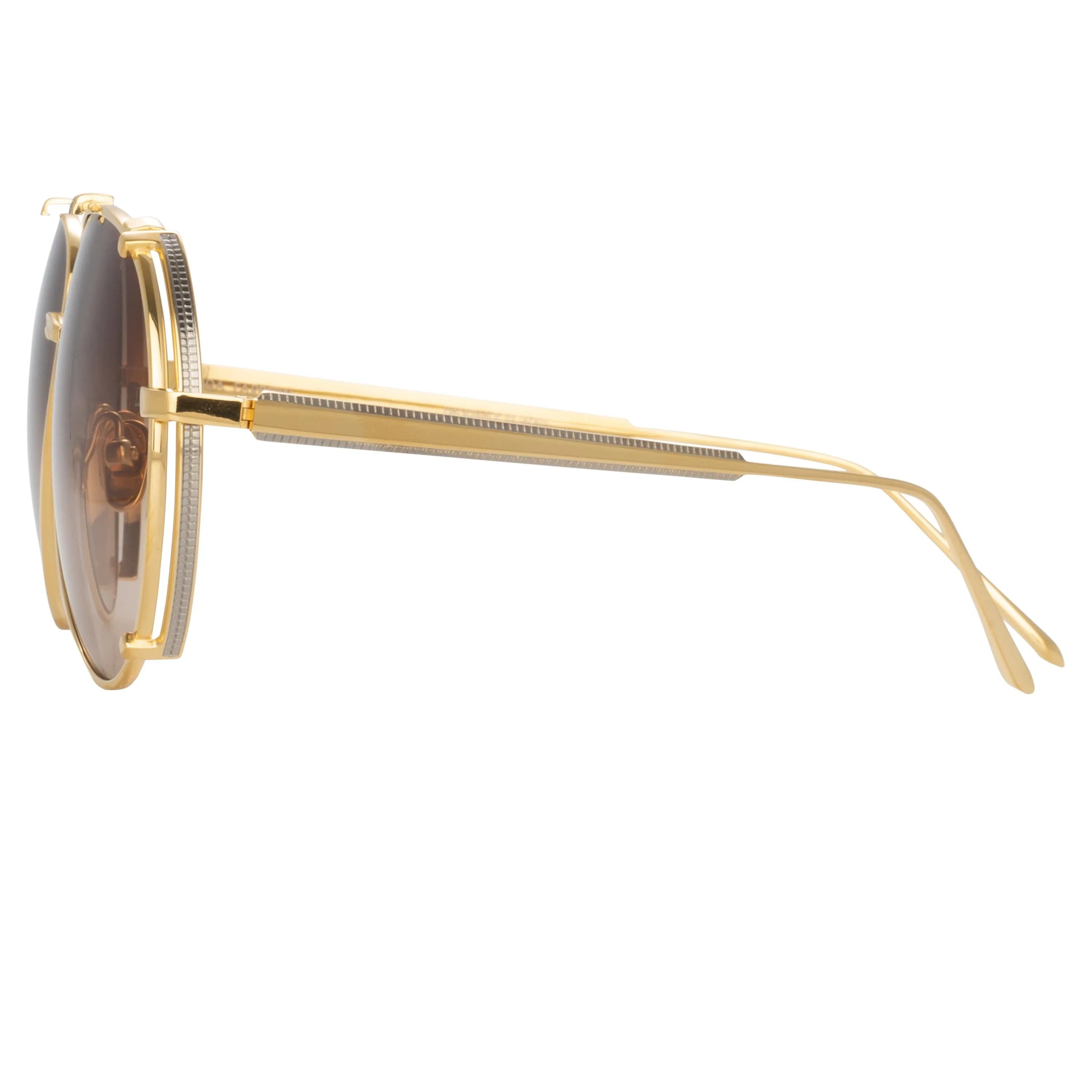 Newman Aviator Sunglasses in Yellow Gold sold by Linda Farrow product image thumbnail 3