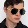 Newman Aviator Sunglasses in Yellow Gold sold by Linda Farrow