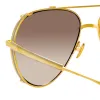 Newman Aviator Sunglasses in Yellow Gold sold by Linda Farrow