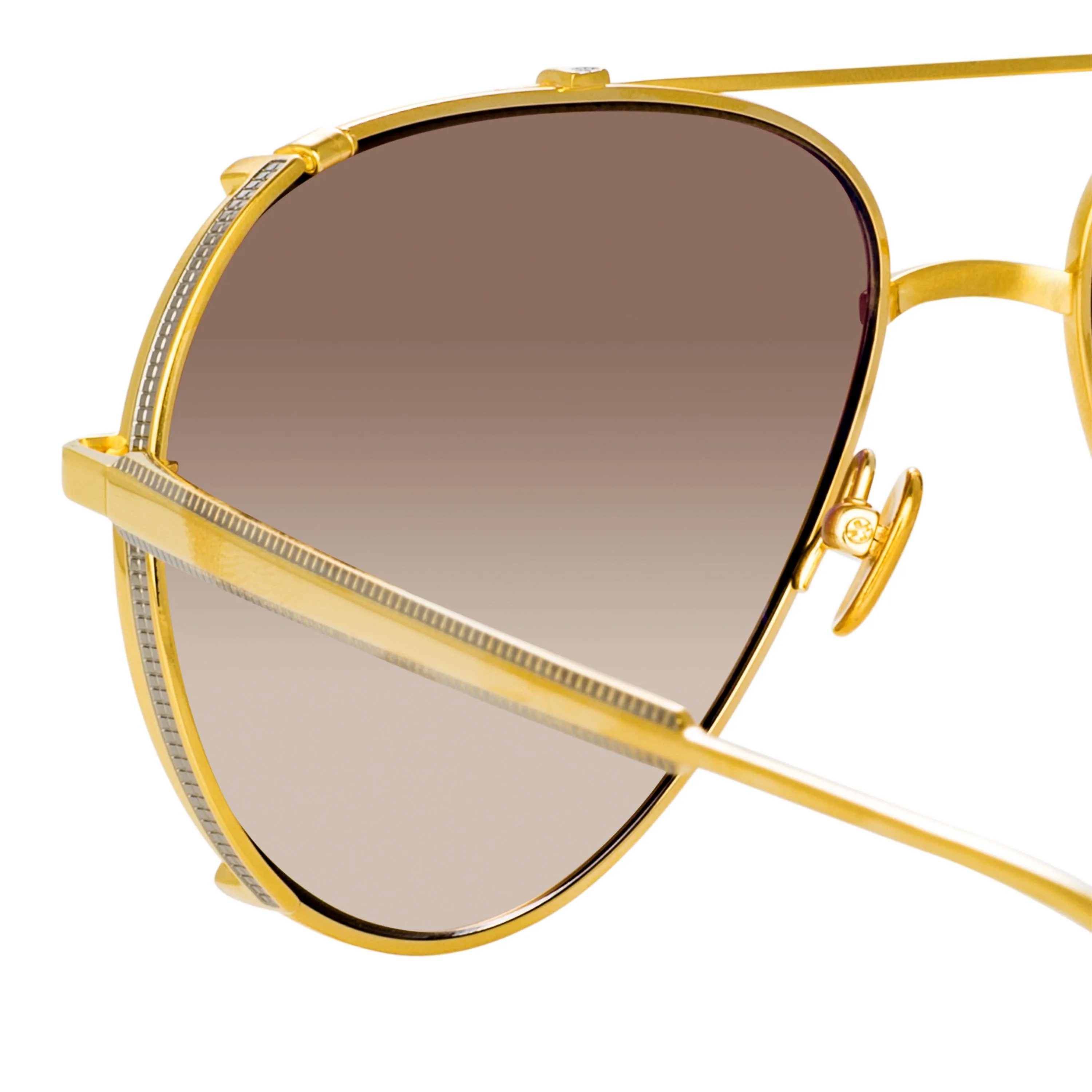 Newman Aviator Sunglasses in Yellow Gold sold by Linda Farrow product image thumbnail 4