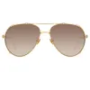 Newman Aviator Sunglasses in Yellow Gold sold by Linda Farrow
