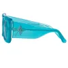 The Attico Marfa Rectangular Sunglasses in Mint sold by Linda Farrow