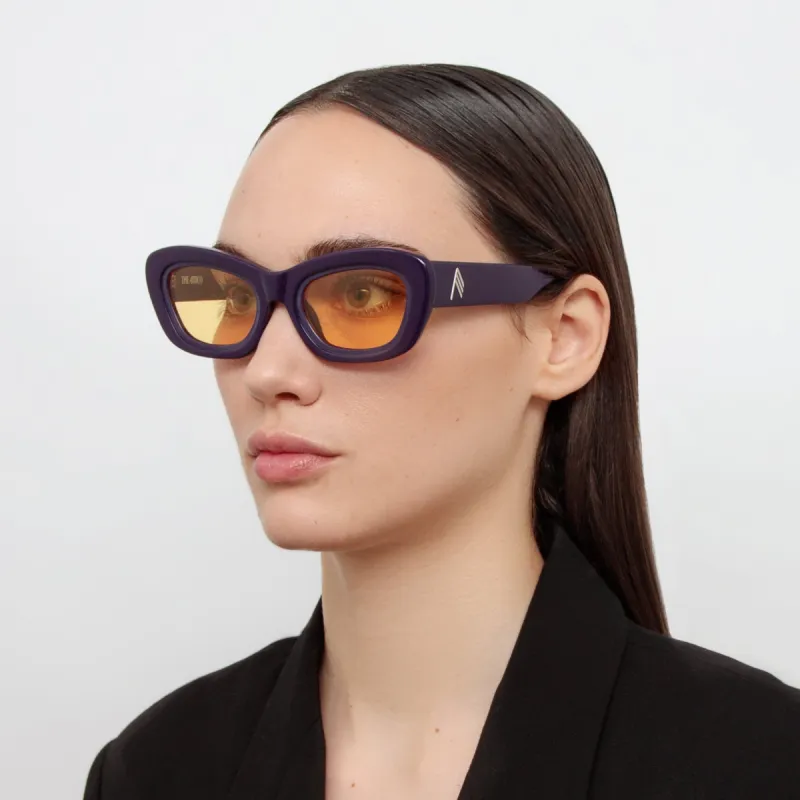 The Attico Rania Cat Eye Sunglasses in Purple sold by Linda Farrow