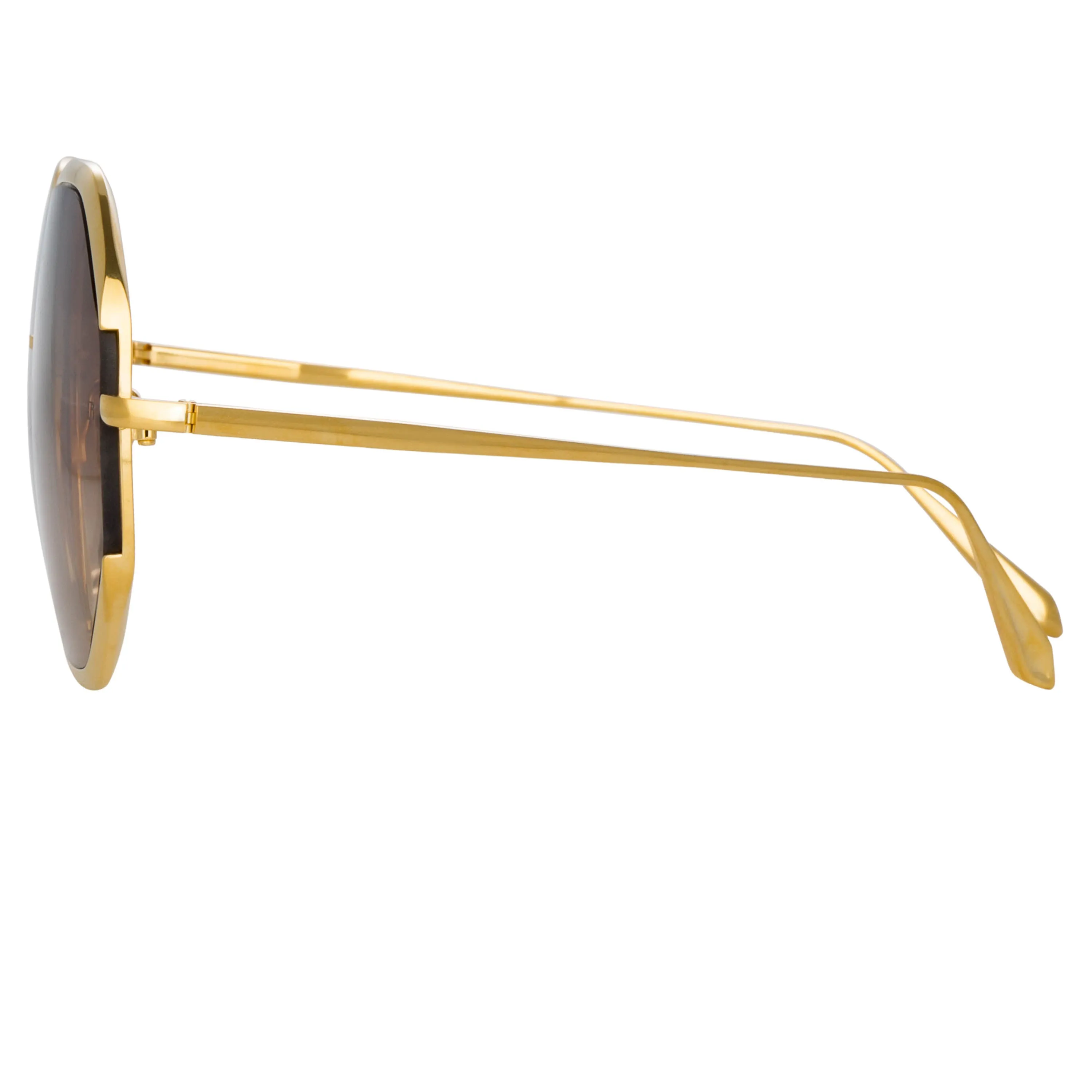 Camila Oversized Sunglasses in Yellow Gold sold by Linda Farrow product image thumbnail 4
