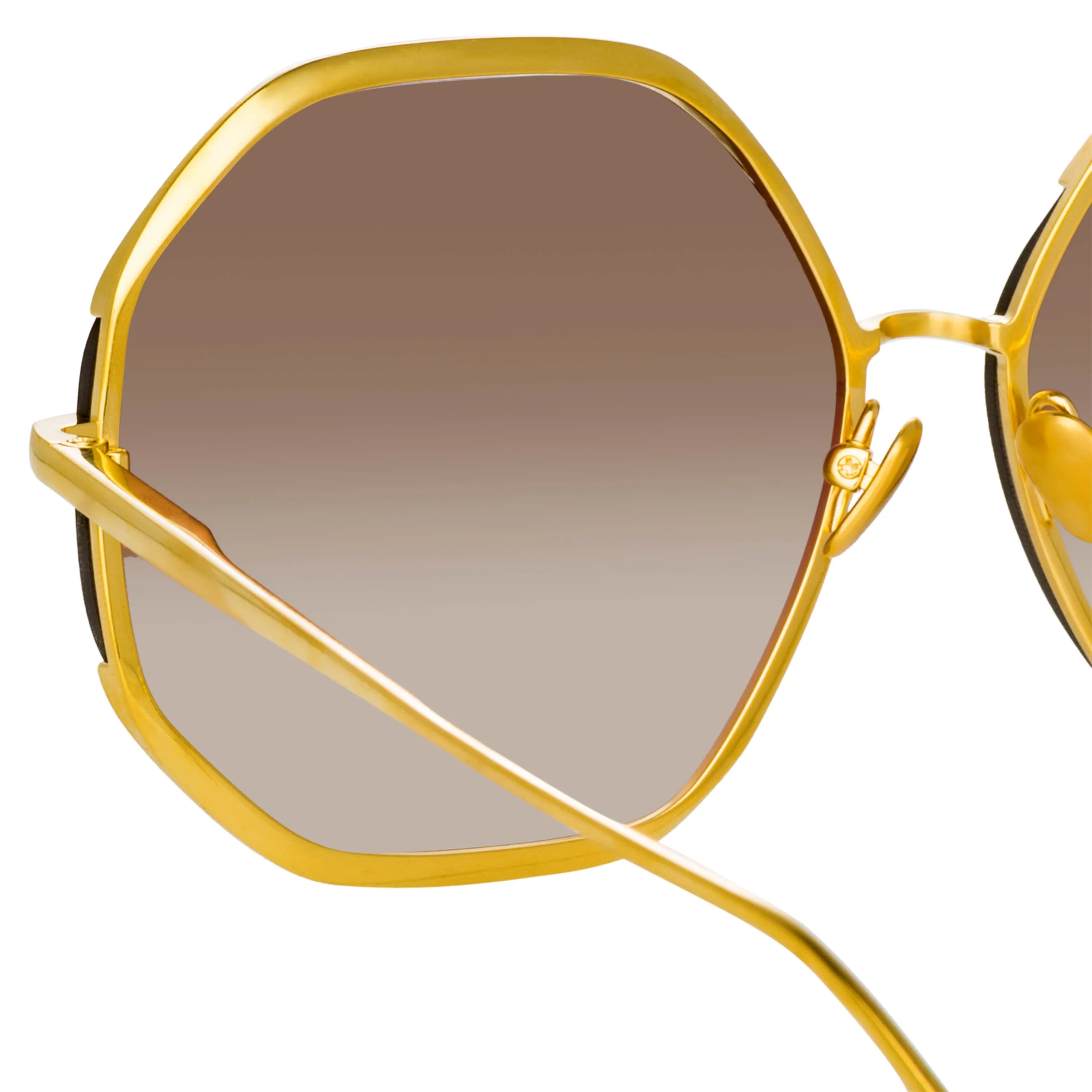 Camila Oversized Sunglasses in Yellow Gold sold by Linda Farrow product image thumbnail 5