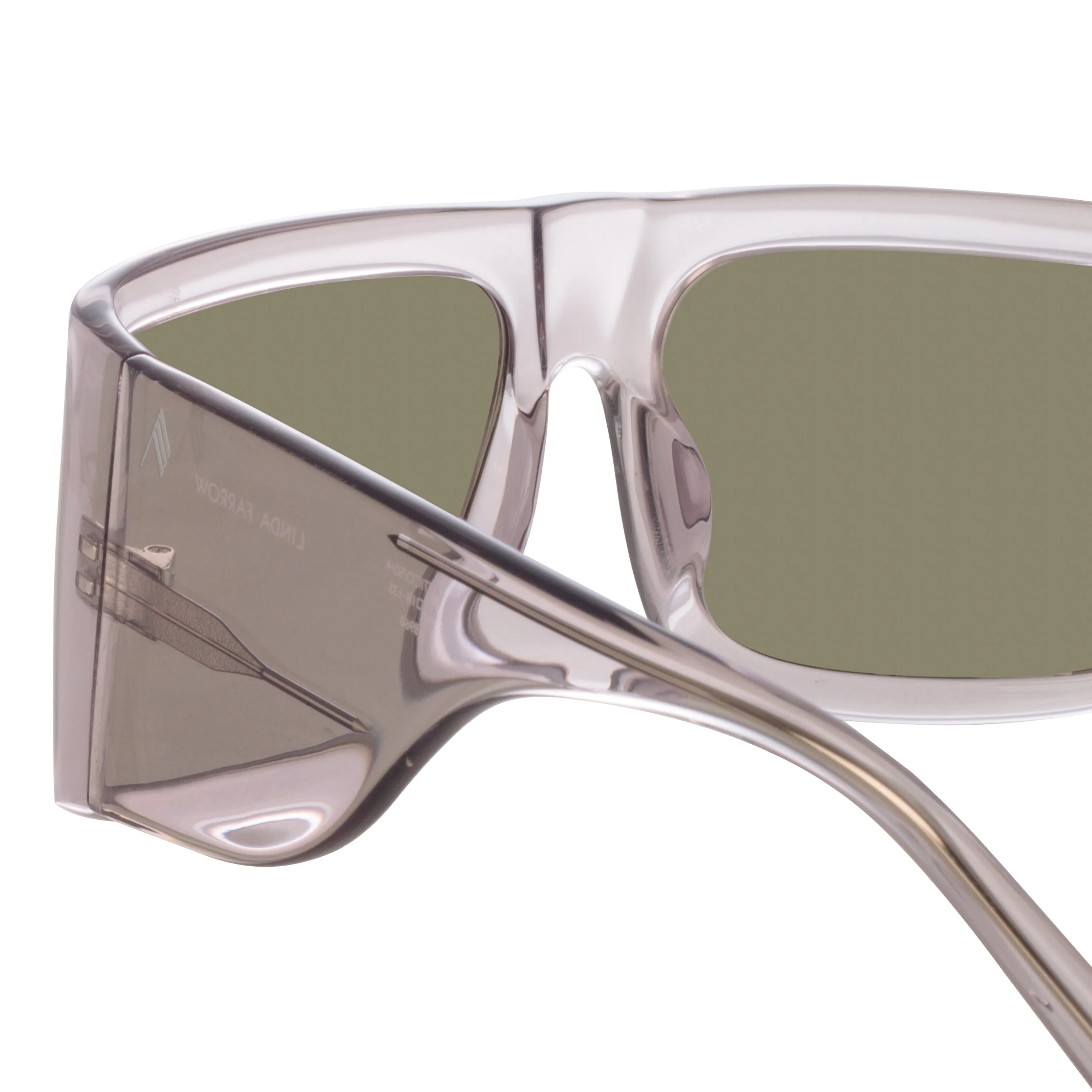 The Attico Andre Oversized Sunglasses in Smoke sold by Linda Farrow product image thumbnail 3