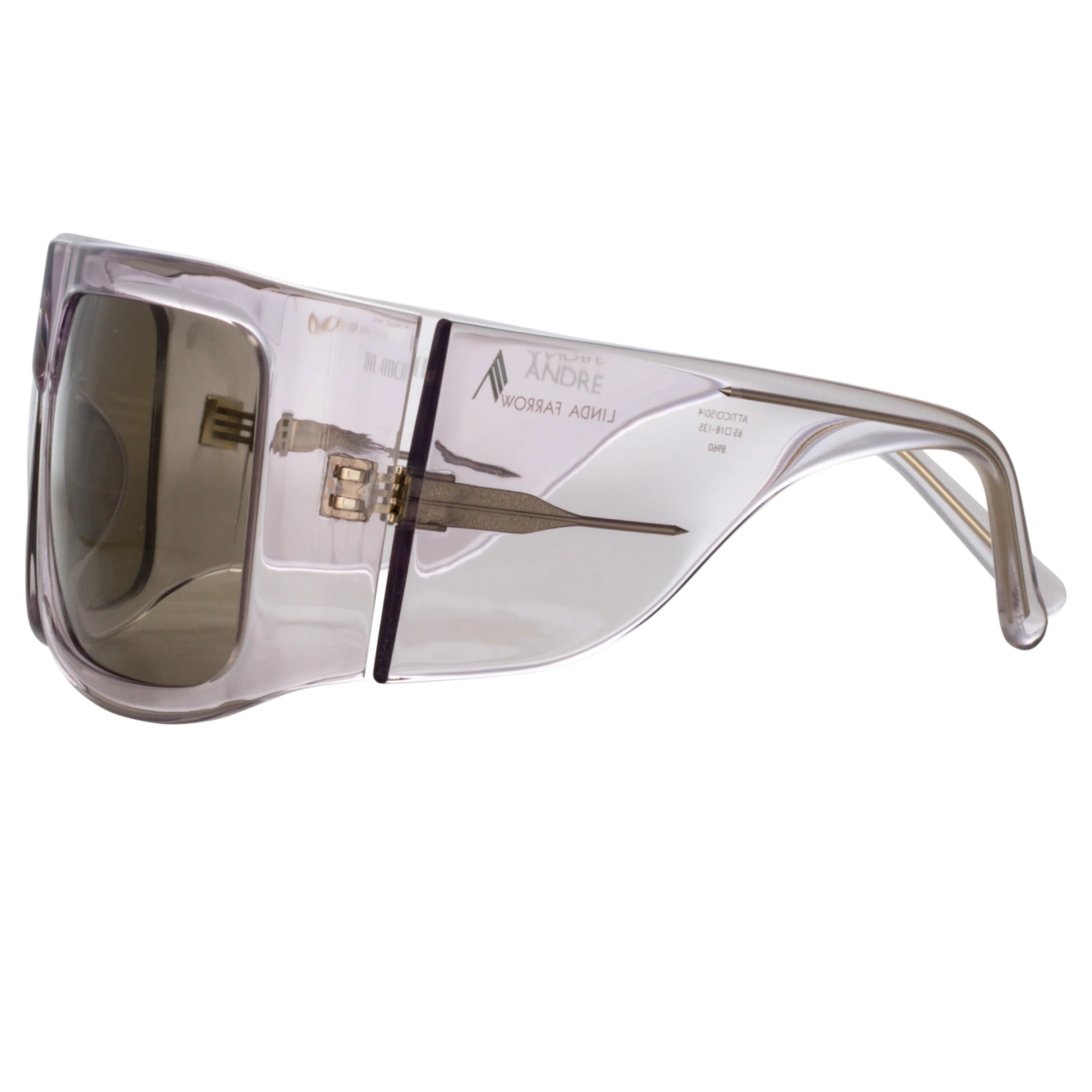 The Attico Andre Oversized Sunglasses in Smoke sold by Linda Farrow product image thumbnail 4