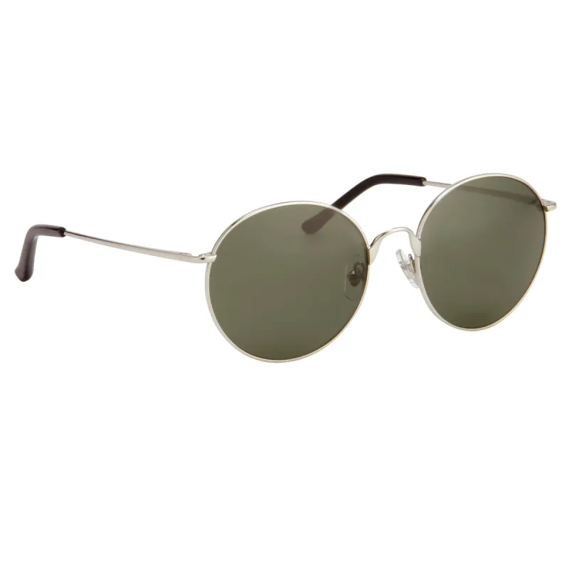 Dries Van Noten Round Sunglasses in Silver sold by Linda Farrow