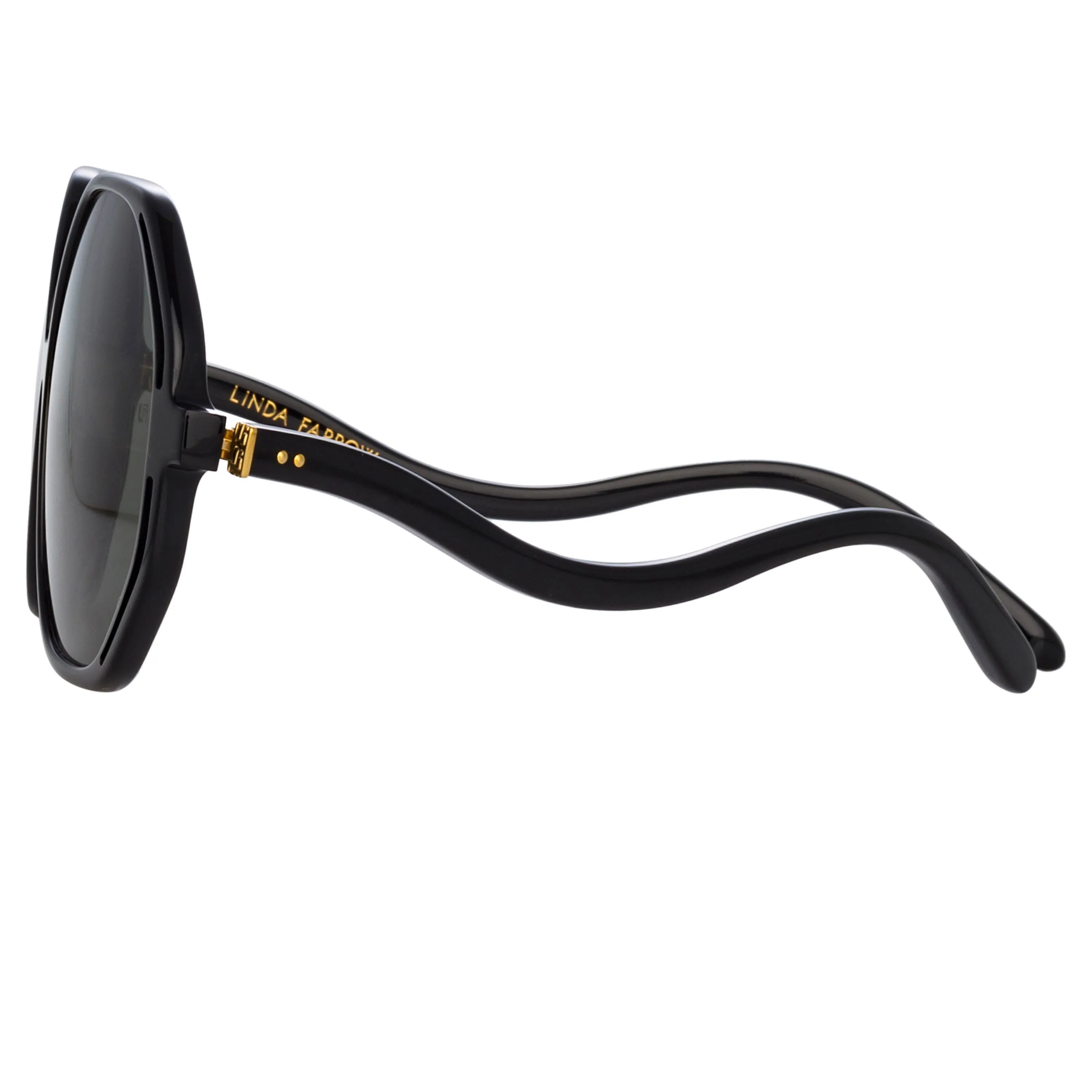 Una Oversized Sunglasses in Black sold by Linda Farrow product image thumbnail 4