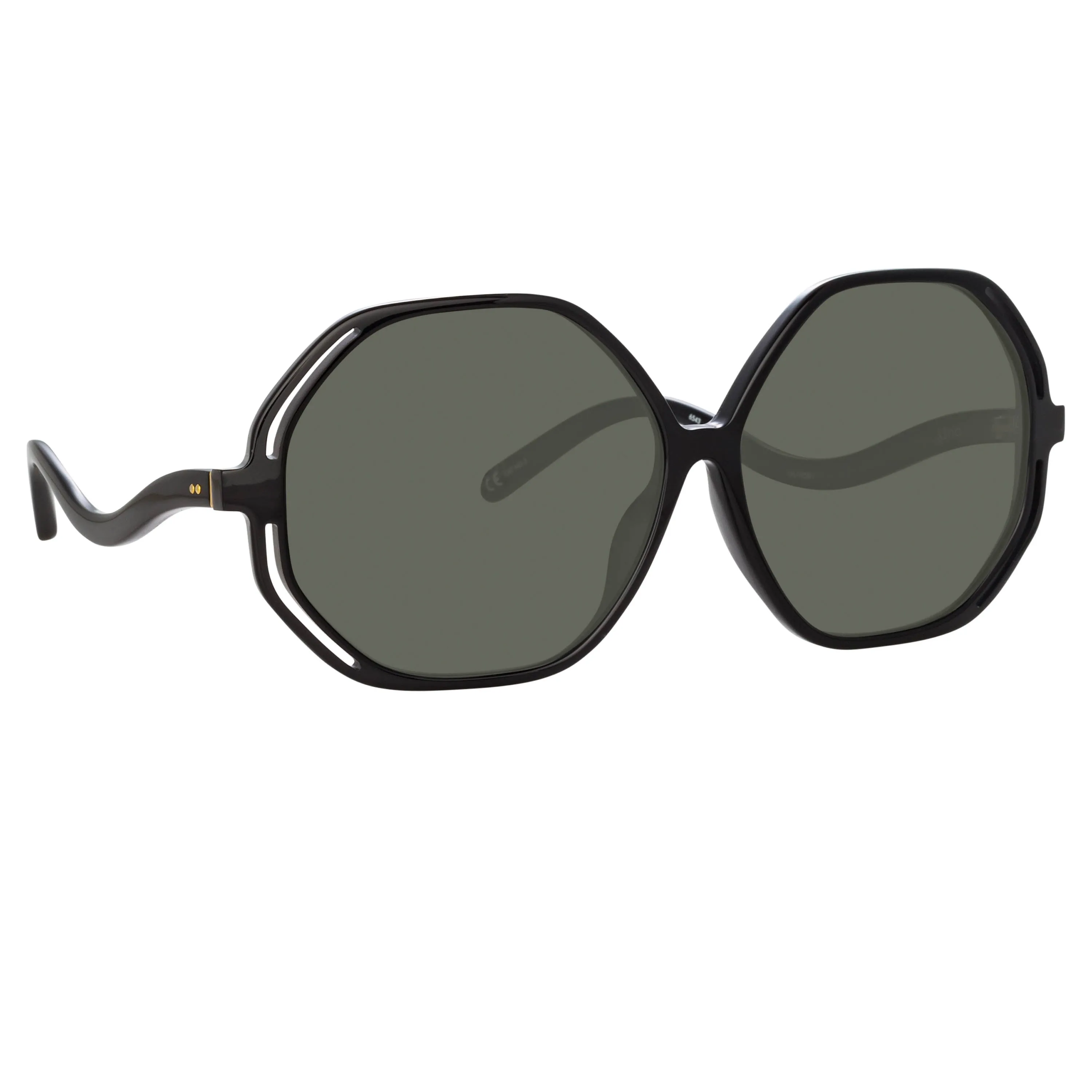 Una Oversized Sunglasses in Black sold by Linda Farrow product image thumbnail 3