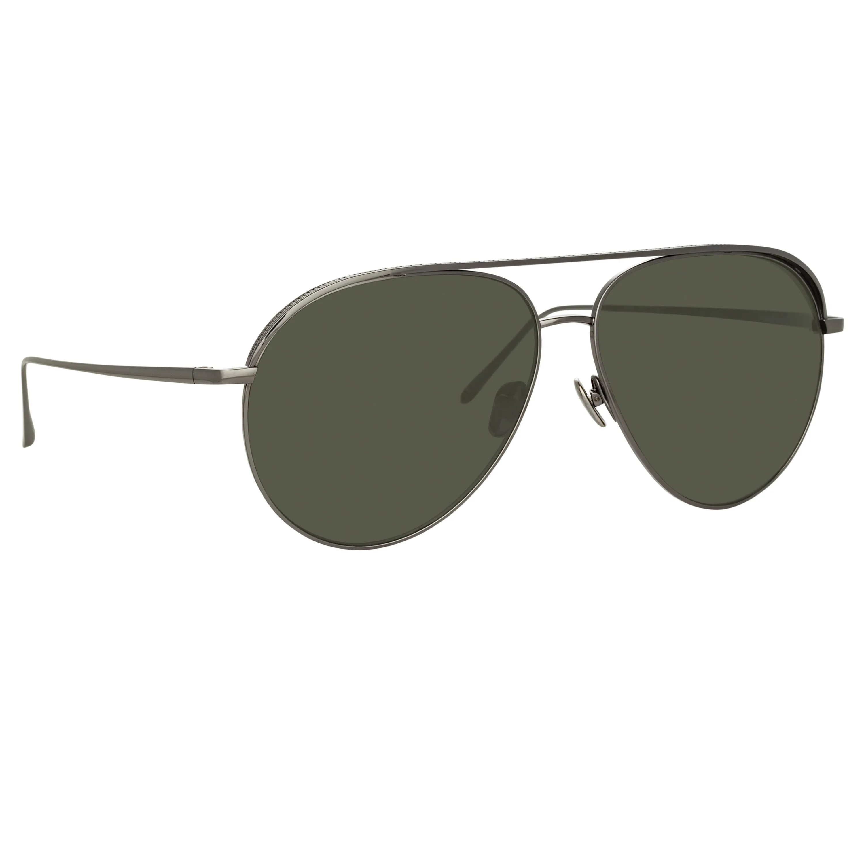 Roberts Aviator Sunglasses in Nickel and Grey (Men's) sold by Linda Farrow product image thumbnail 3