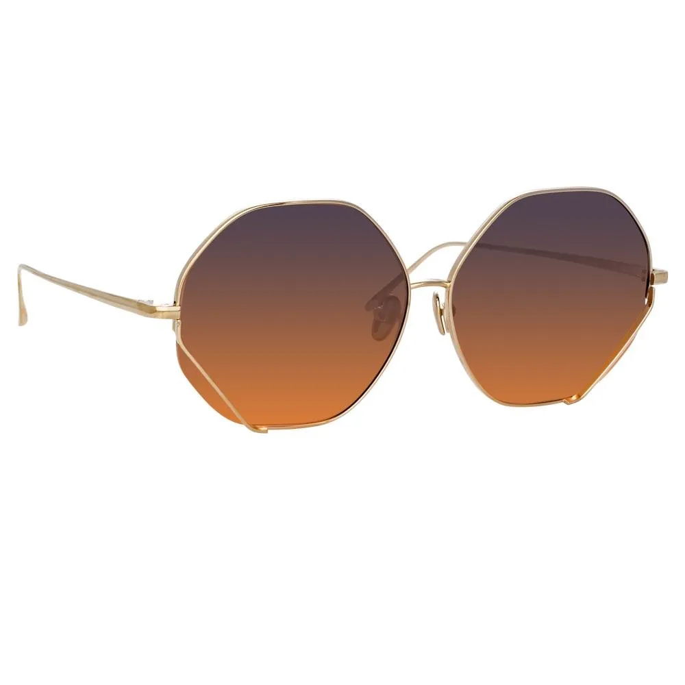 Fawcet Hexagon Sunglasses in Yellow Gold sold by Linda Farrow product image thumbnail 2