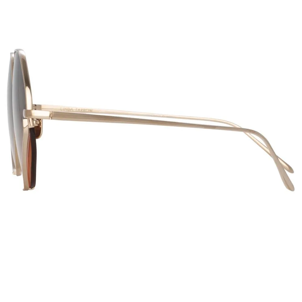 Fawcet Hexagon Sunglasses in Yellow Gold sold by Linda Farrow product image thumbnail 3