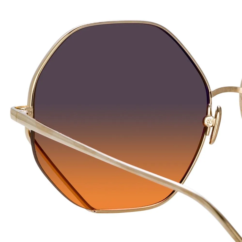 Fawcet Hexagon Sunglasses in Yellow Gold sold by Linda Farrow product image thumbnail 4