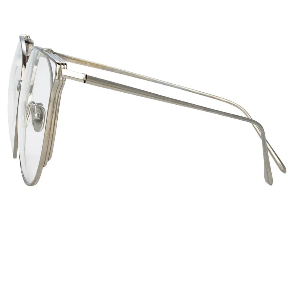 Joanna Oversized Optical Frame in White Gold sold by Linda Farrow product image thumbnail 4