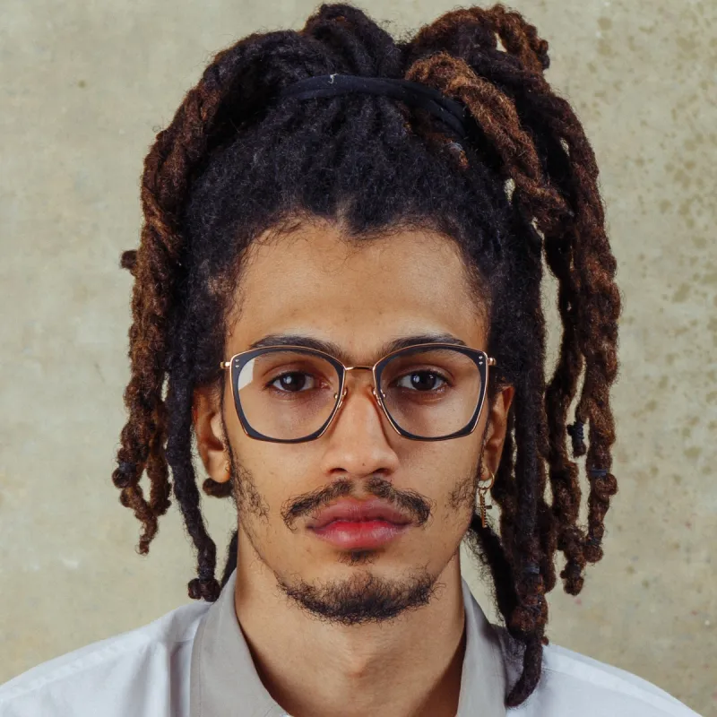 Milo Square Optical Frame in Rose Gold (Men's) sold by Linda Farrow