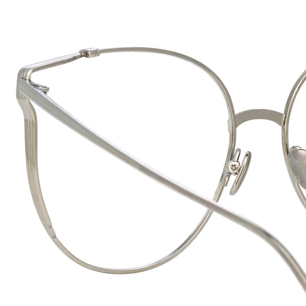 Joanna Oversized Optical Frame in White Gold sold by Linda Farrow product image thumbnail 5