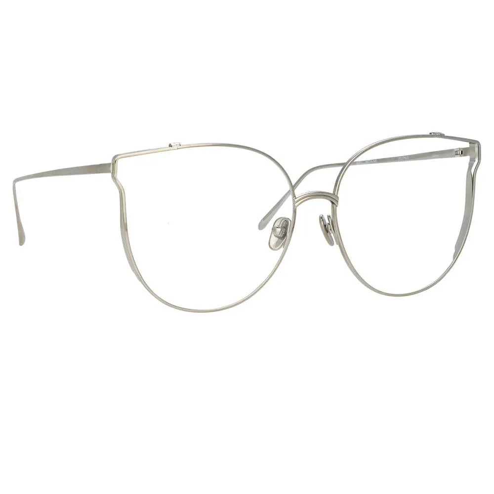 Joanna Oversized Optical Frame in White Gold sold by Linda Farrow product image thumbnail 3