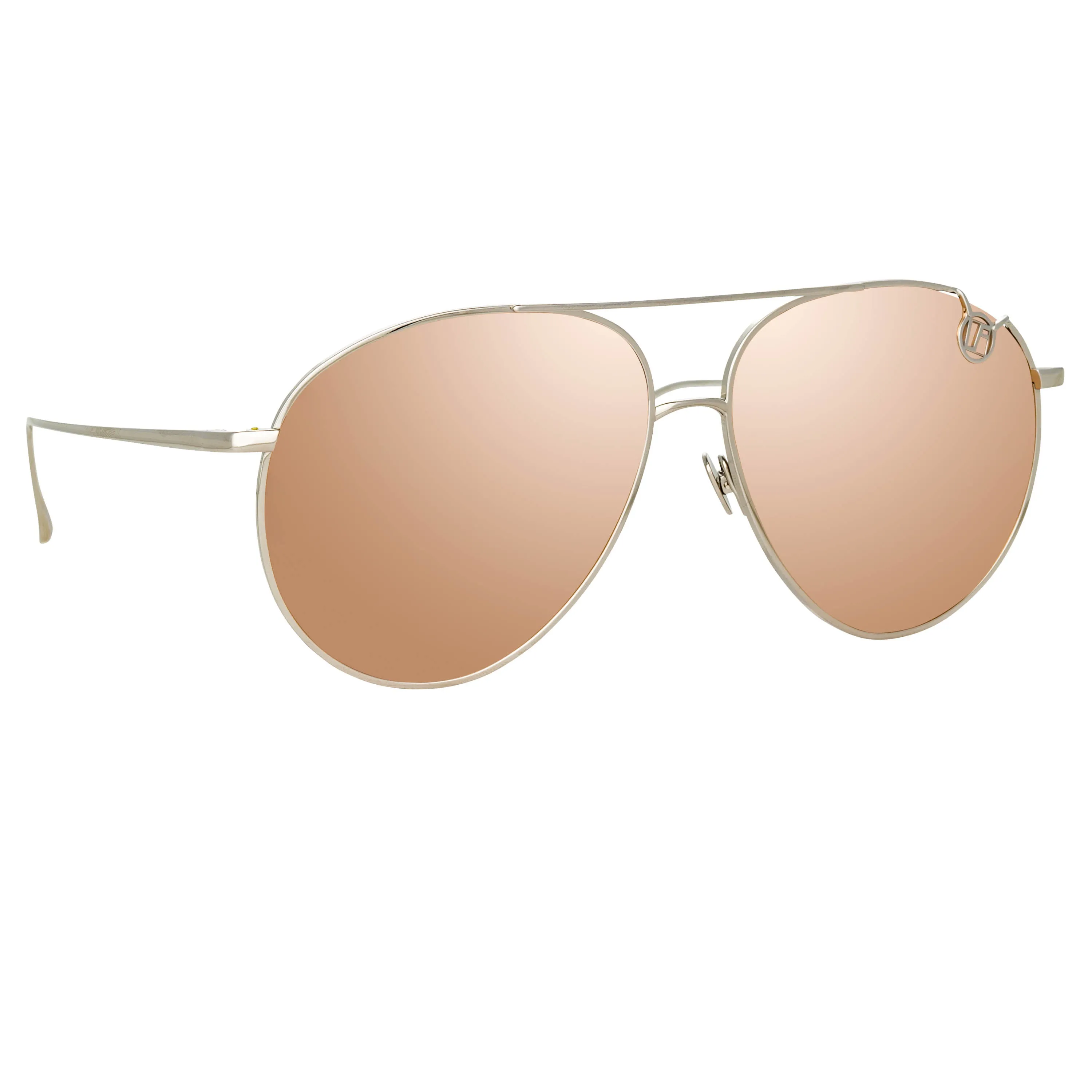 Joni Aviator Sunglasses in White Gold and Rose Gold Lenses sold by Linda Farrow product image thumbnail 2