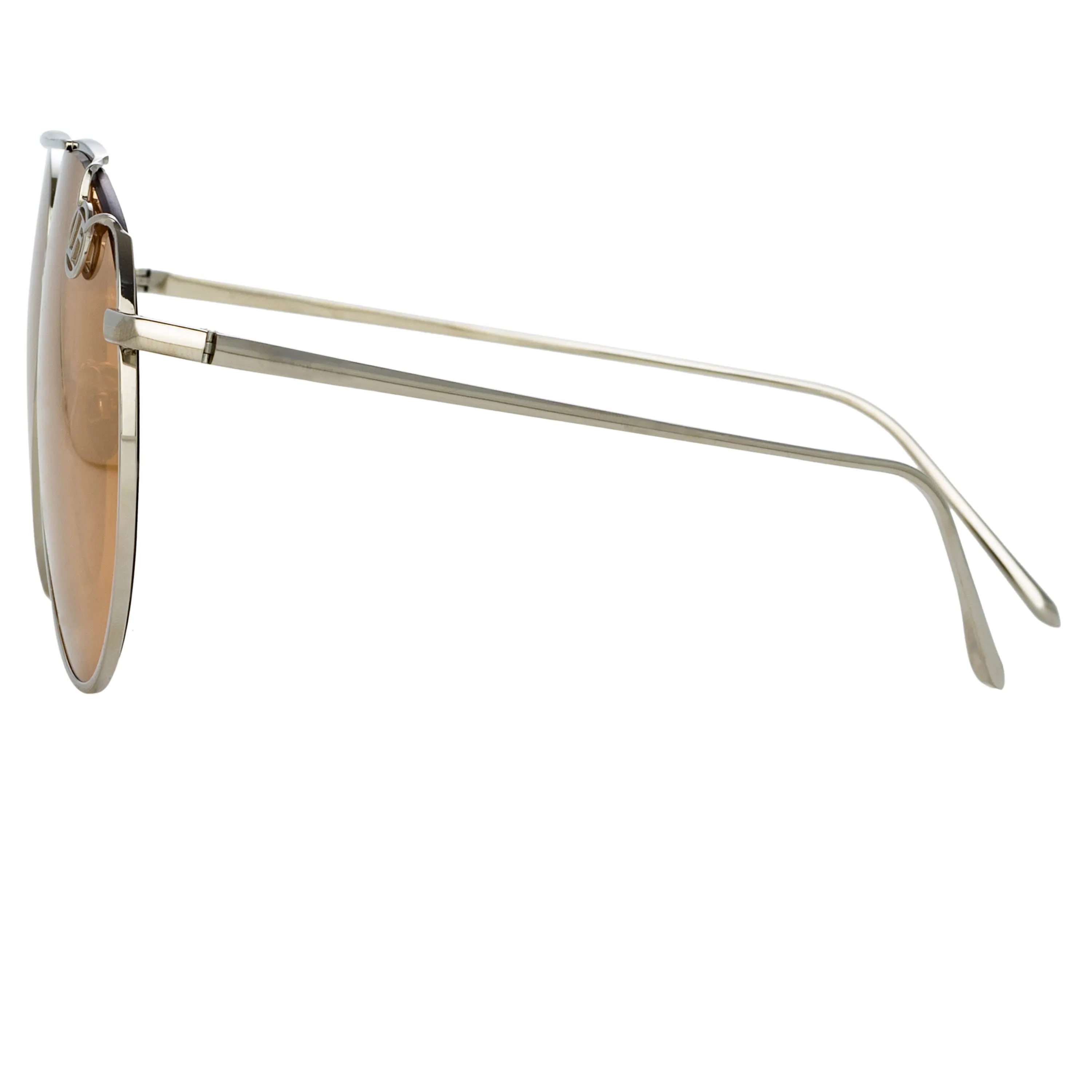 Joni Aviator Sunglasses in White Gold and Rose Gold Lenses sold by Linda Farrow product image thumbnail 3