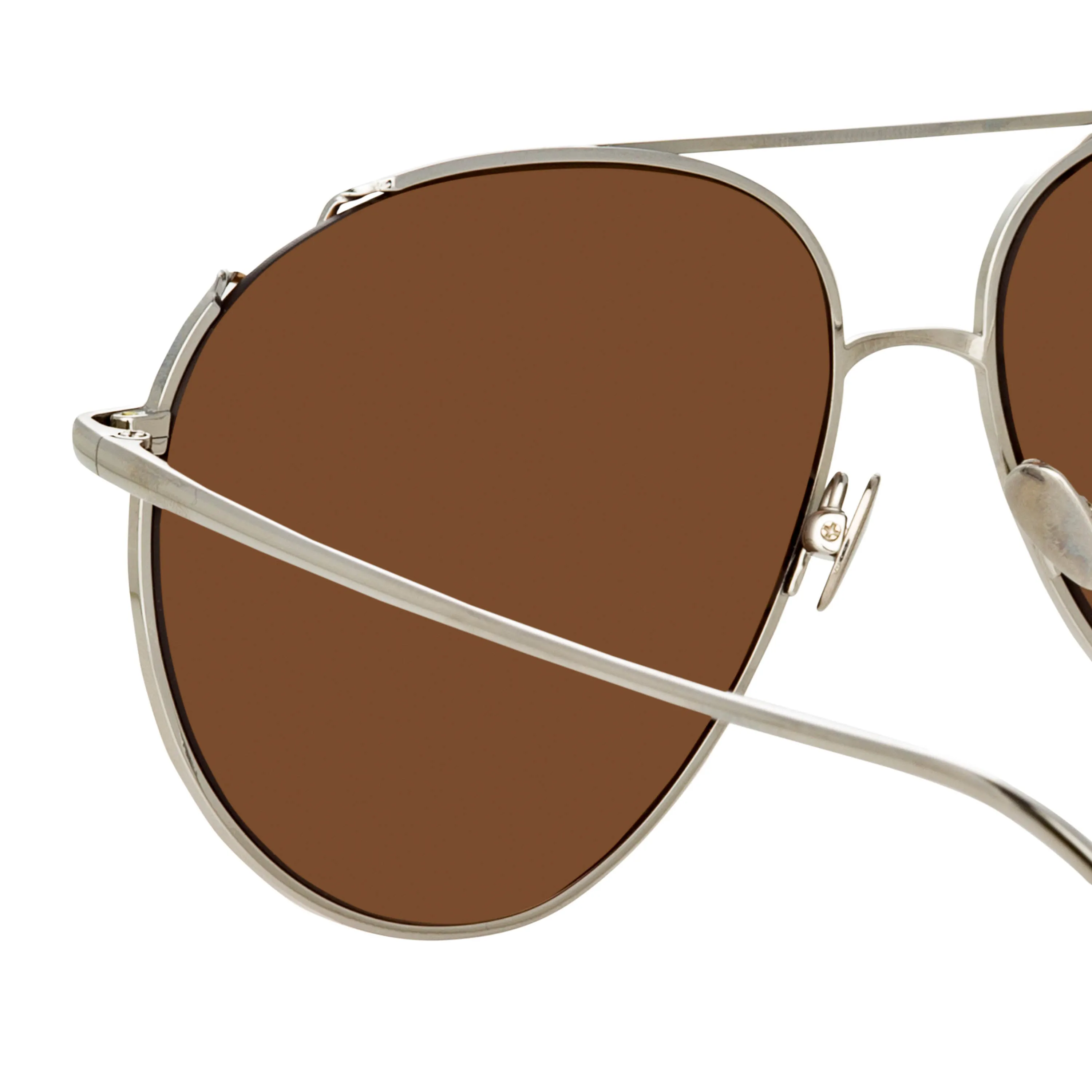 Joni Aviator Sunglasses in White Gold and Rose Gold Lenses sold by Linda Farrow product image thumbnail 4
