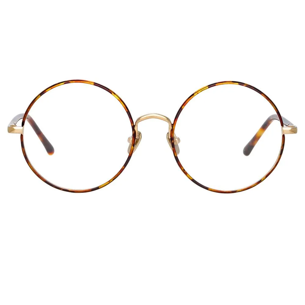 Welch Round Optical Frame in Tortoiseshell sold by Linda Farrow