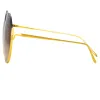 Olivia Round Sunglasses in Yellow Gold sold by Linda Farrow