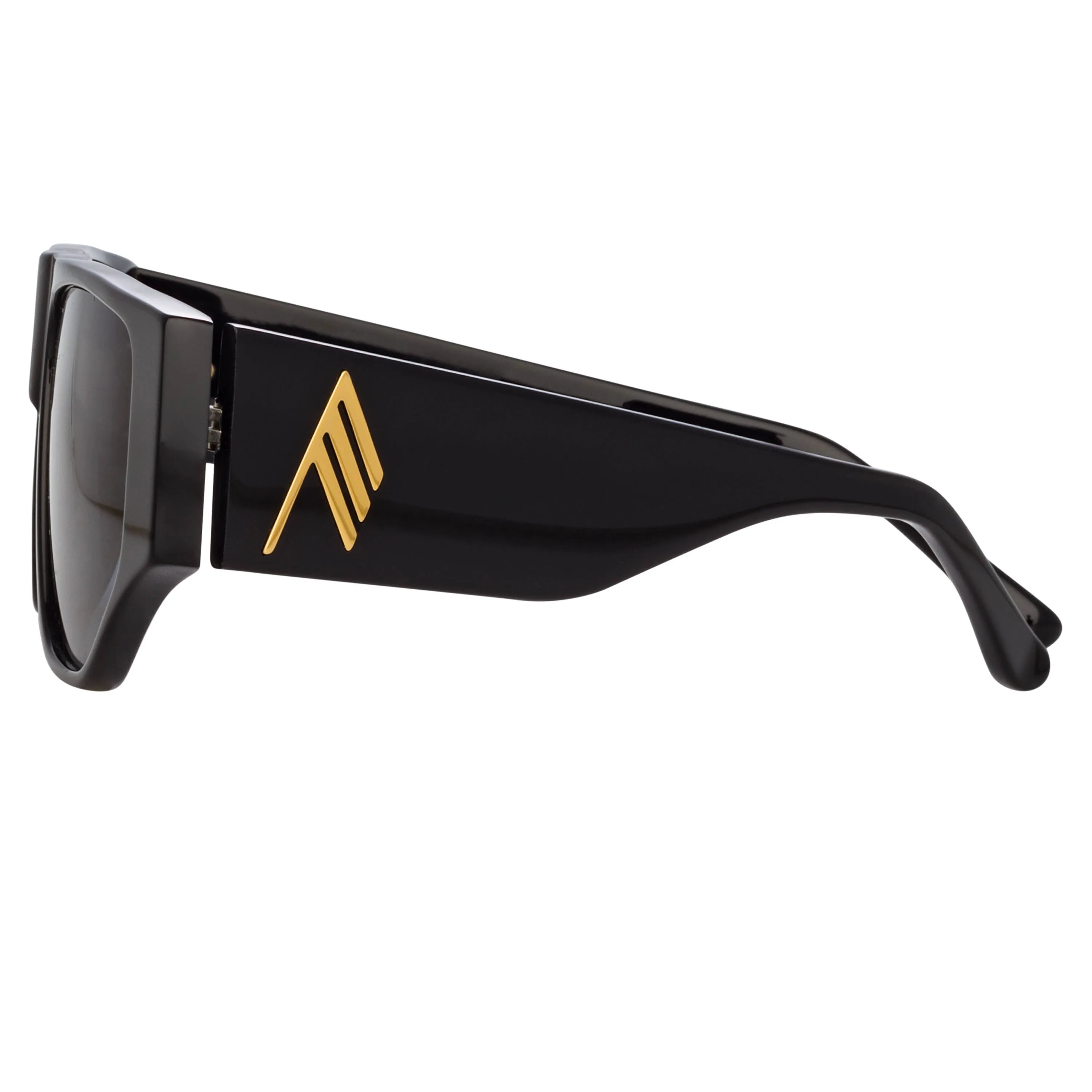 The Attico Ivan Angular Sunglasses in Black sold by Linda Farrow product image thumbnail 3