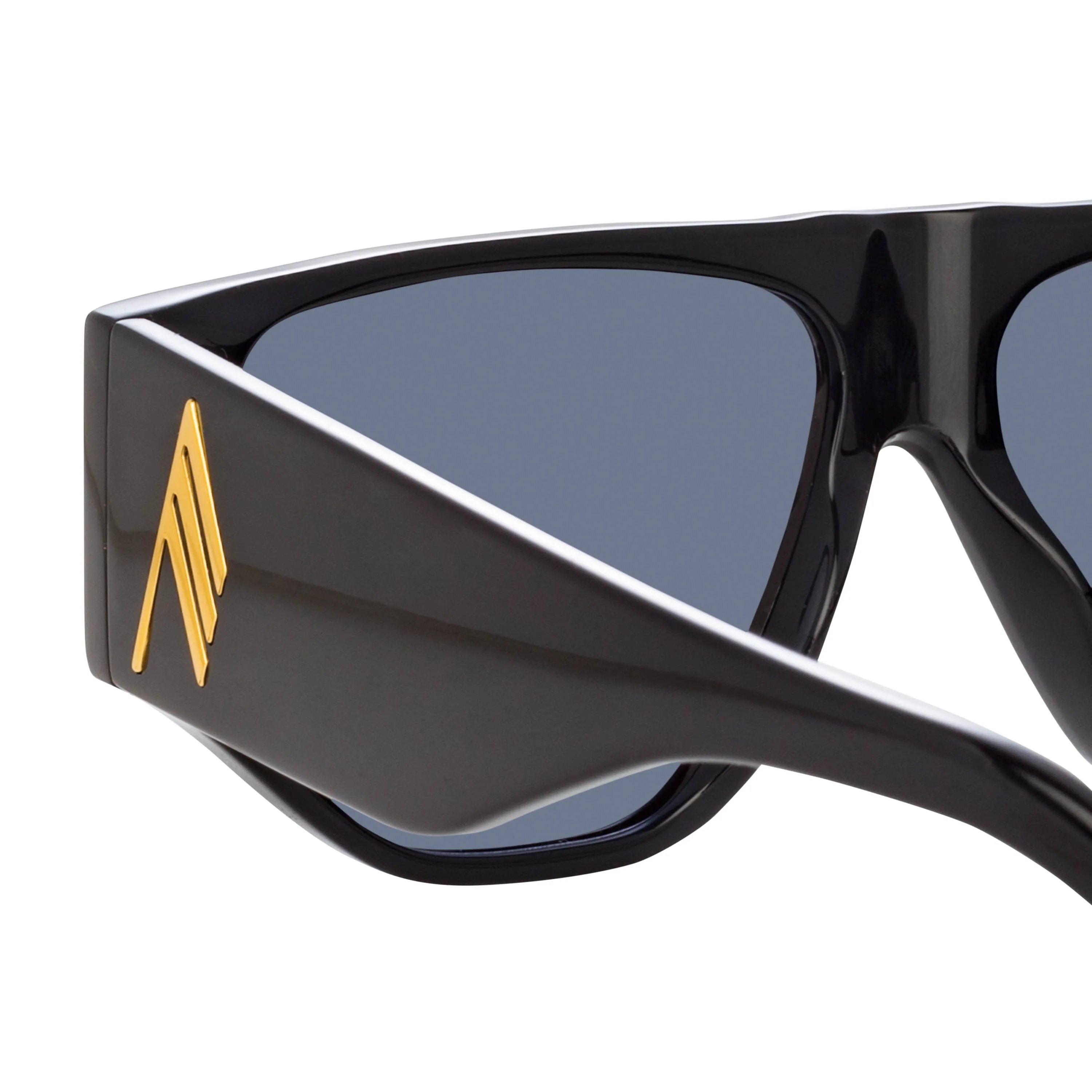 The Attico Ivan Angular Sunglasses in Black sold by Linda Farrow product image thumbnail 4