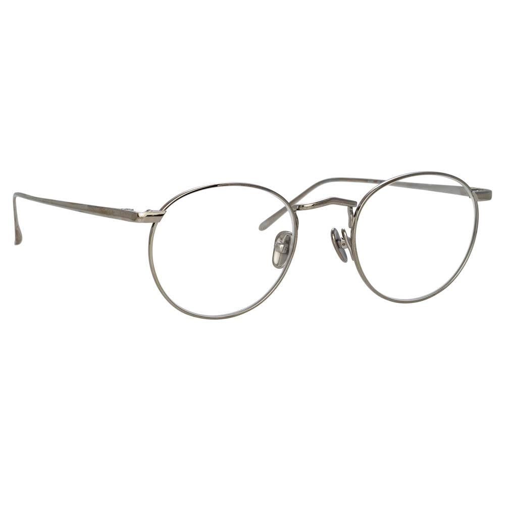 Bronson Oval Optical Frame in White Gold and Silver sold by Linda Farrow product image thumbnail 2